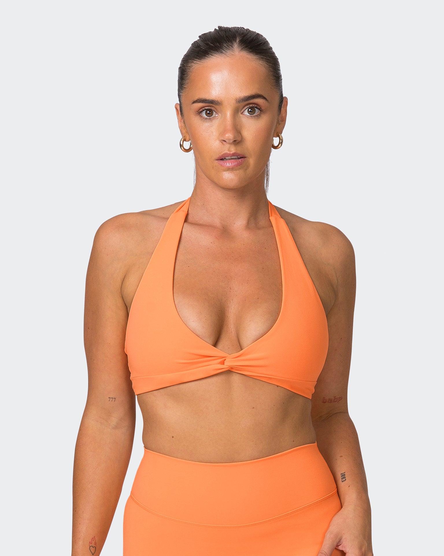Hype Halter Bralette - Papaya-Bralettes-XS-072319PAPAYA-XS-MNAPPRL25713-2-Muscle Nation