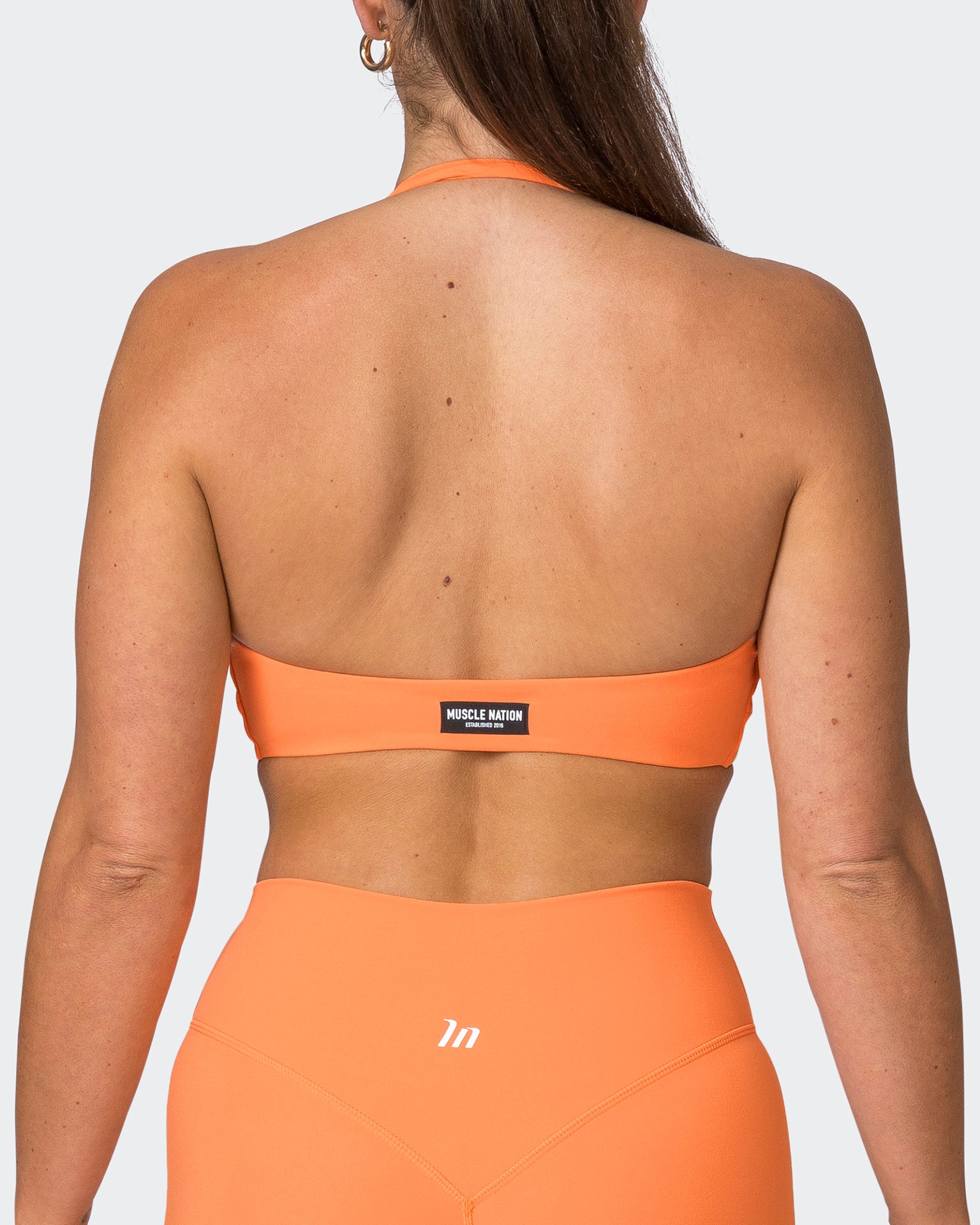 Hype Halter Bralette - Papaya-Bralettes-XS-072319PAPAYA-XS-MNAPPRL25713-7-Muscle Nation
