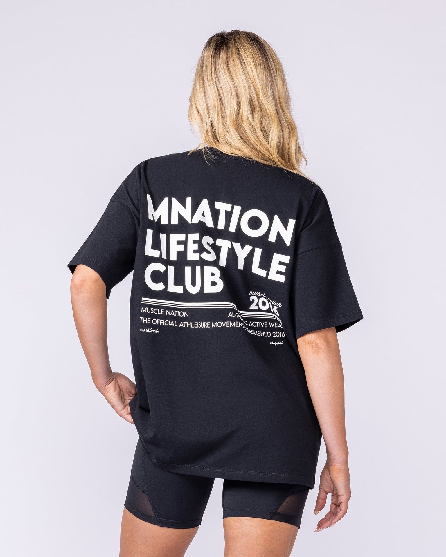Lifestyle Club Oversized Tee - Black-T-Shirts-XXS-1125231BLK-XXS-MNAPPRL46233-4-Muscle Nation