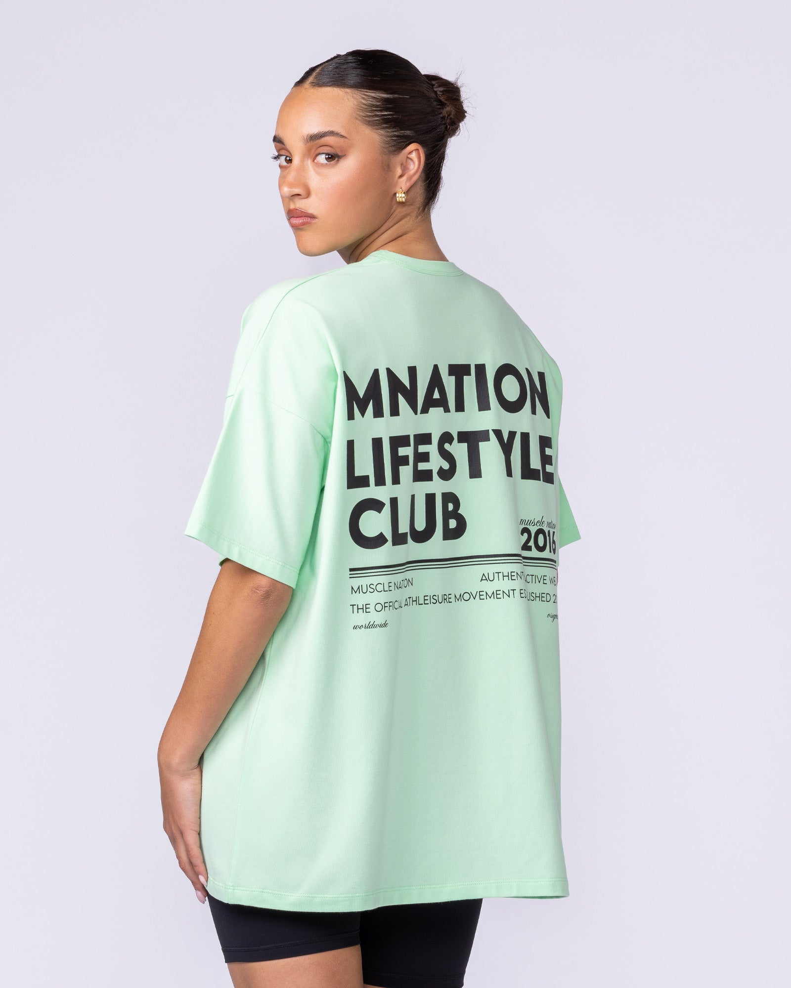 Lifestyle Club Oversized Tee - Lime Splice-T-Shirts-XXS-1125231LIMSPLC-XXS-MNAPPRL46242-1-Muscle Nation
