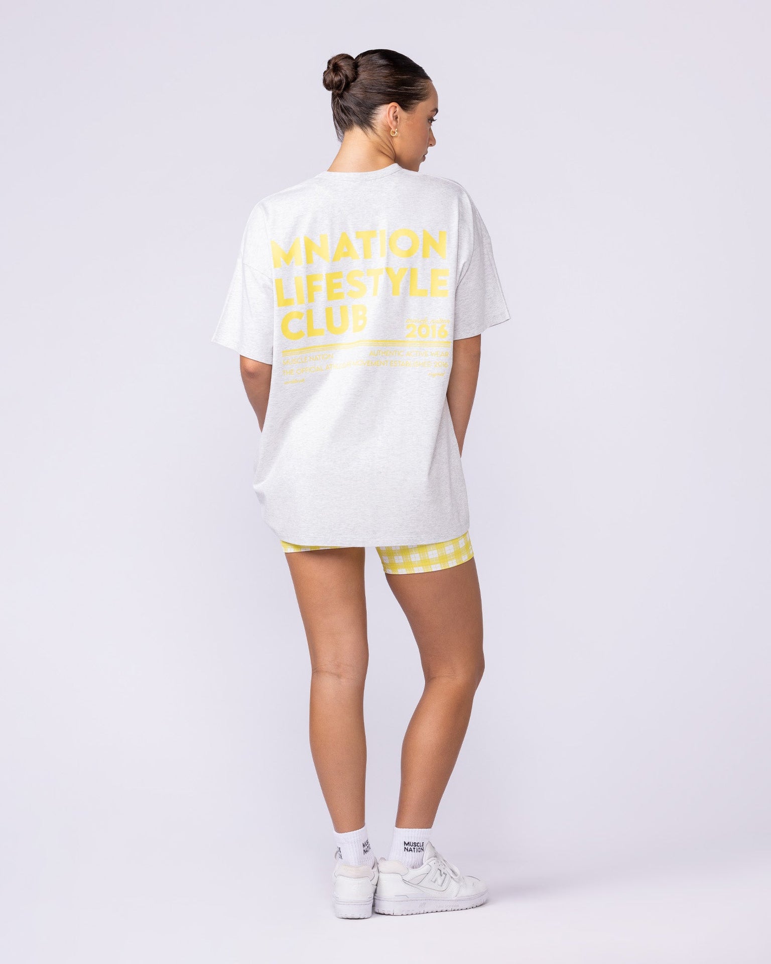 Lifestyle Club Oversized Tee - Snow Grey Marl-T-Shirts-XXS-1125231SNGRYMR-XXS-MNAPPRL46260-5-Muscle Nation