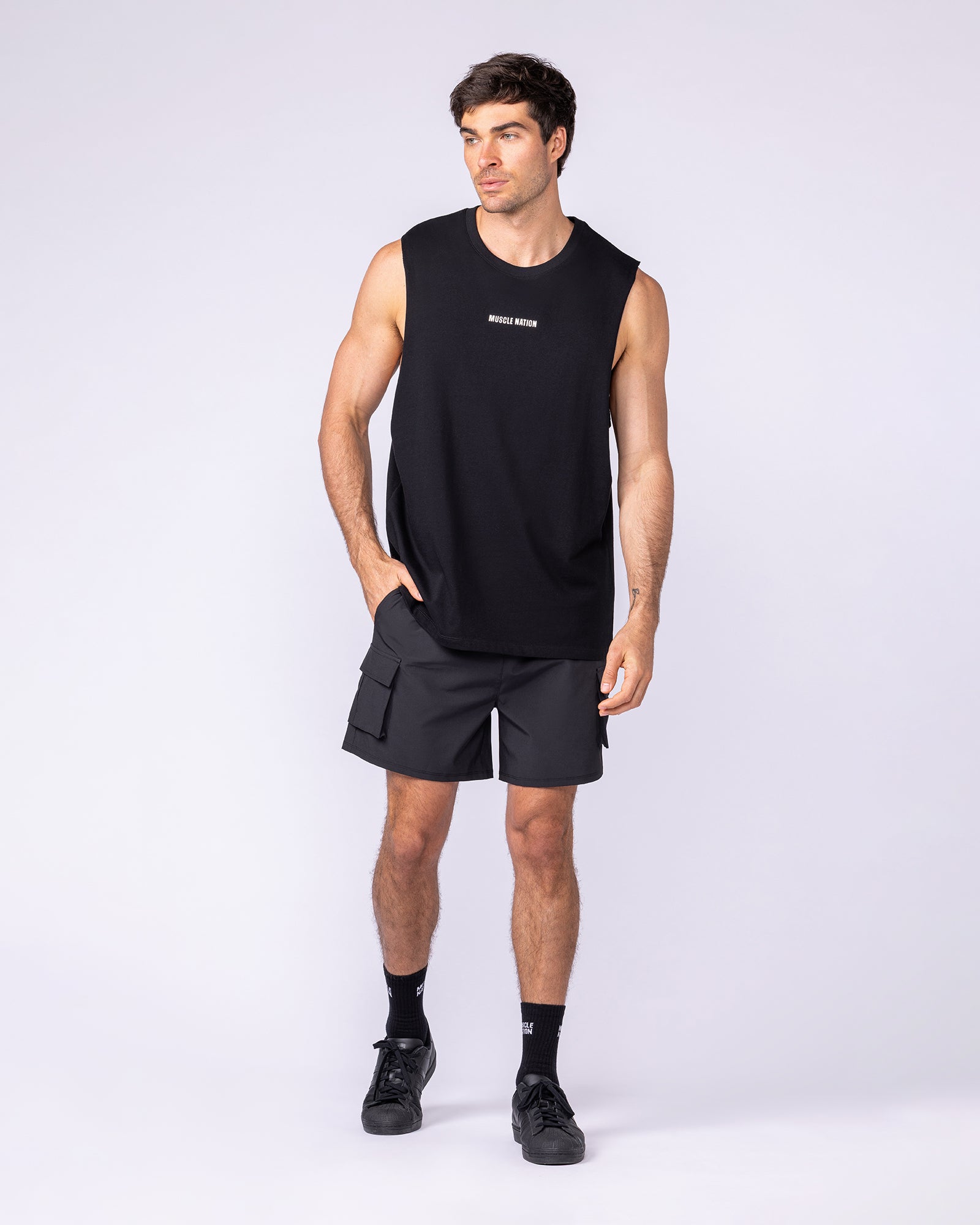 Lifestyle Training Tank - Black-Singlets & Tanks-S-1125220BLK-S-MNAPPRL47509-5-Muscle Nation