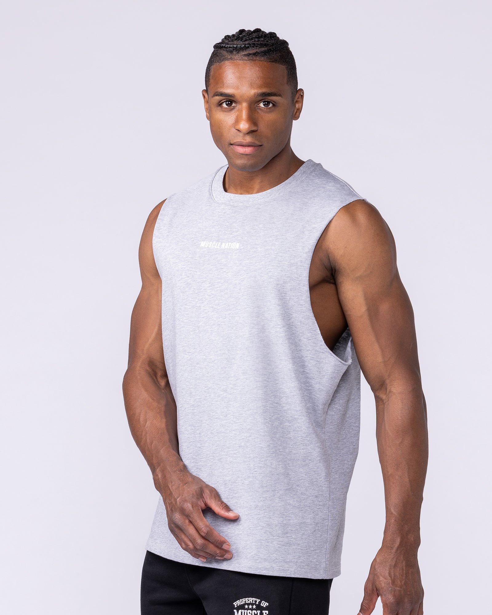 Lifestyle Training Tank - Light Grey Marl-Singlets & Tanks-S-1125220LTGRYMRL-S-MNAPPRL47495-3-Muscle Nation