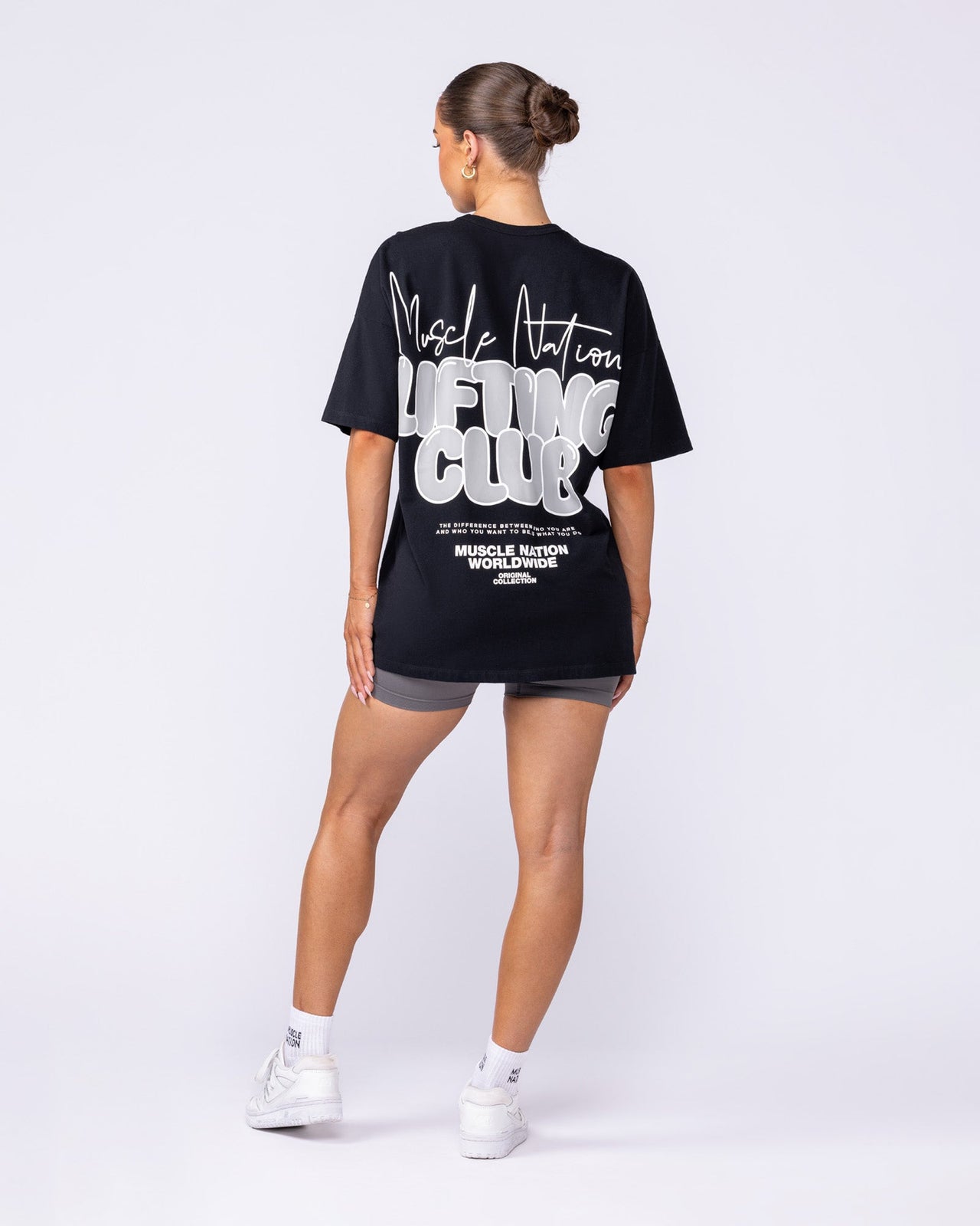 Lifting Club Oversized Tee - Black-T-Shirts-XXS-022509BLK-XXS-MNAPPRL40574-5-Muscle Nation