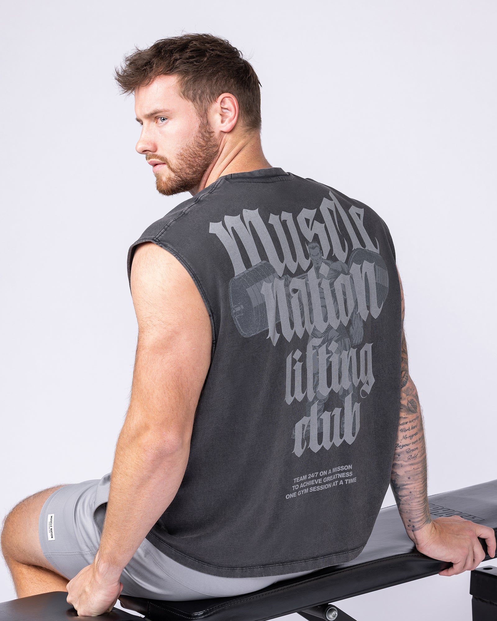 Lifting Club Vintage Boxy Muscle Tank - Washed Black-Singlets & Tanks-S-1125138WSHBLK-S-MNAPPRL47516-3-Muscle Nation