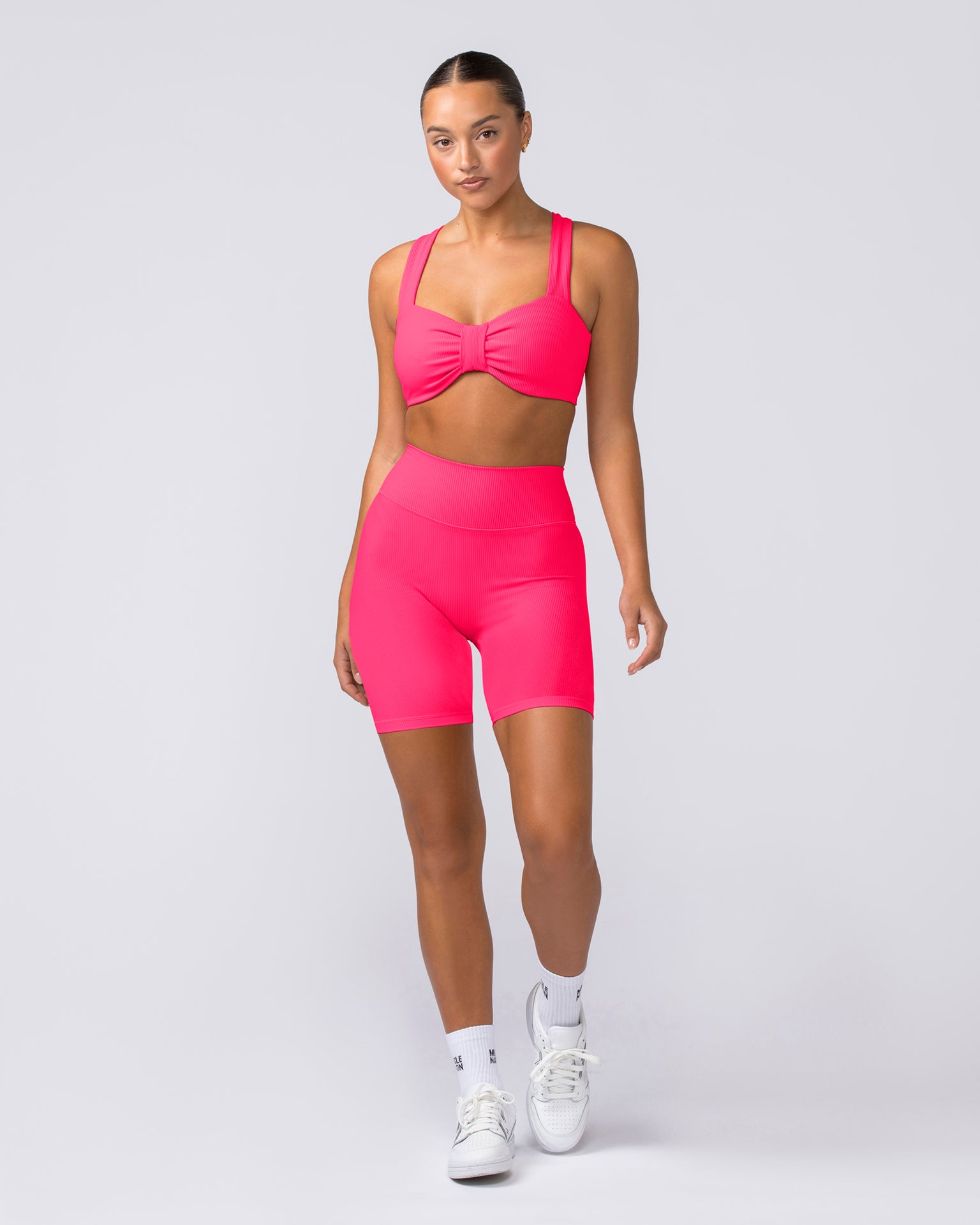 Lush Rib Bralette - Neon Pink-Bralettes-XS-062417NEPNK-XS-MNAPPRL31582-6-Muscle Nation