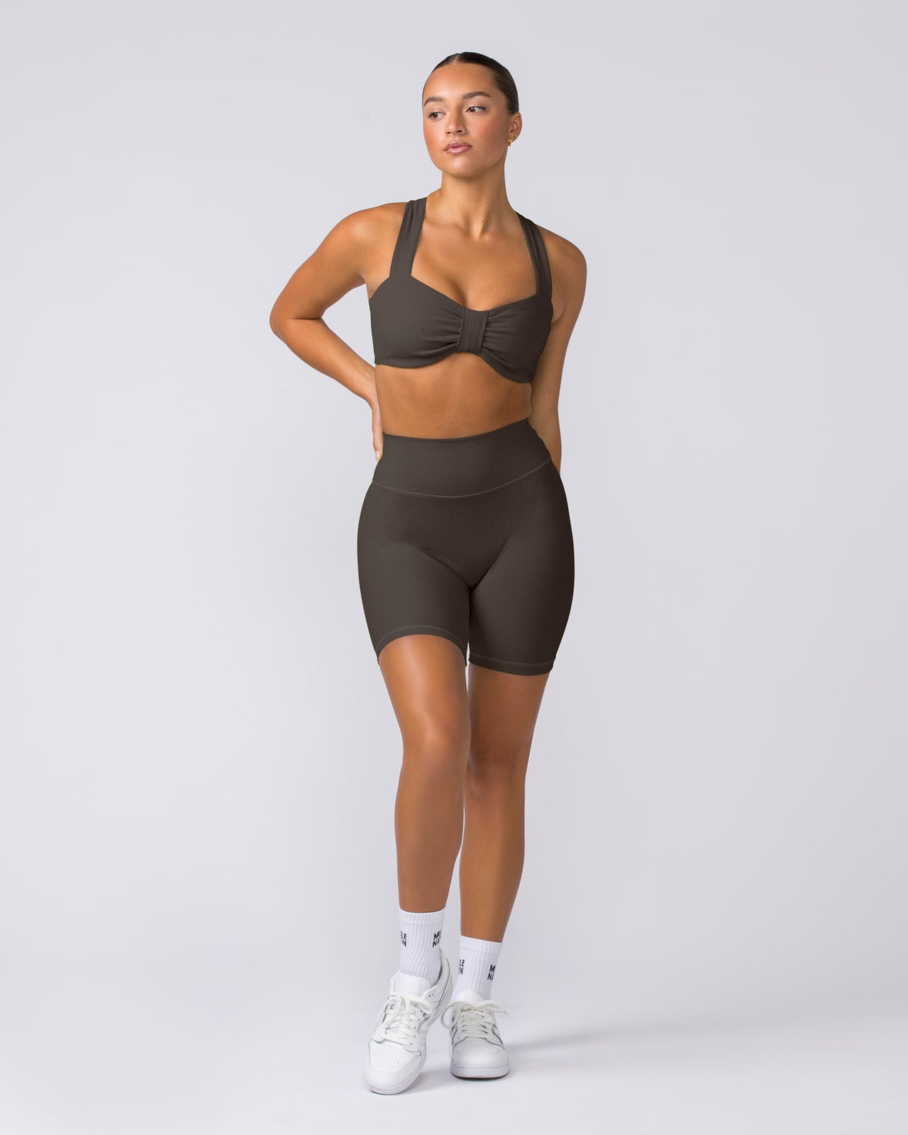 Lush Rib Bralette - Deep Brown-Bralettes-XS-062417DEPBRN-XS-MNAPPRL31574-6-Muscle Nation