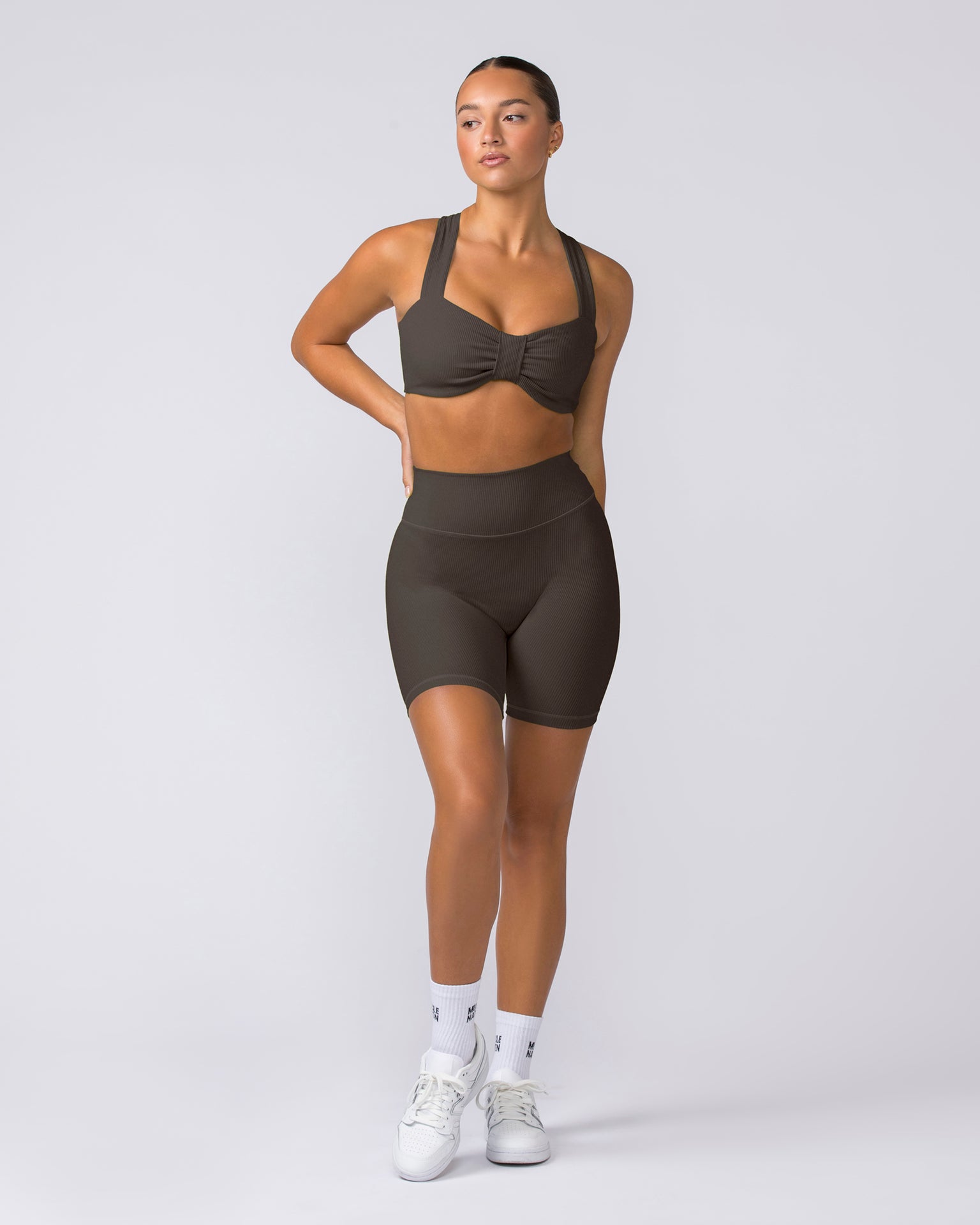 Lush Rib Bralette - Deep Brown-Bralettes-XS-062417DEPBRN-XS-MNAPPRL31574-6-Muscle Nation