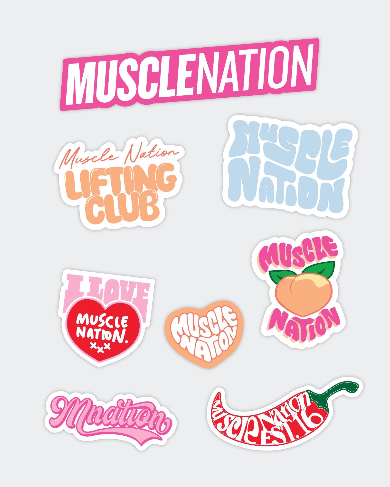 MN Sticker Pack - Summer Brights – Muscle Nation
