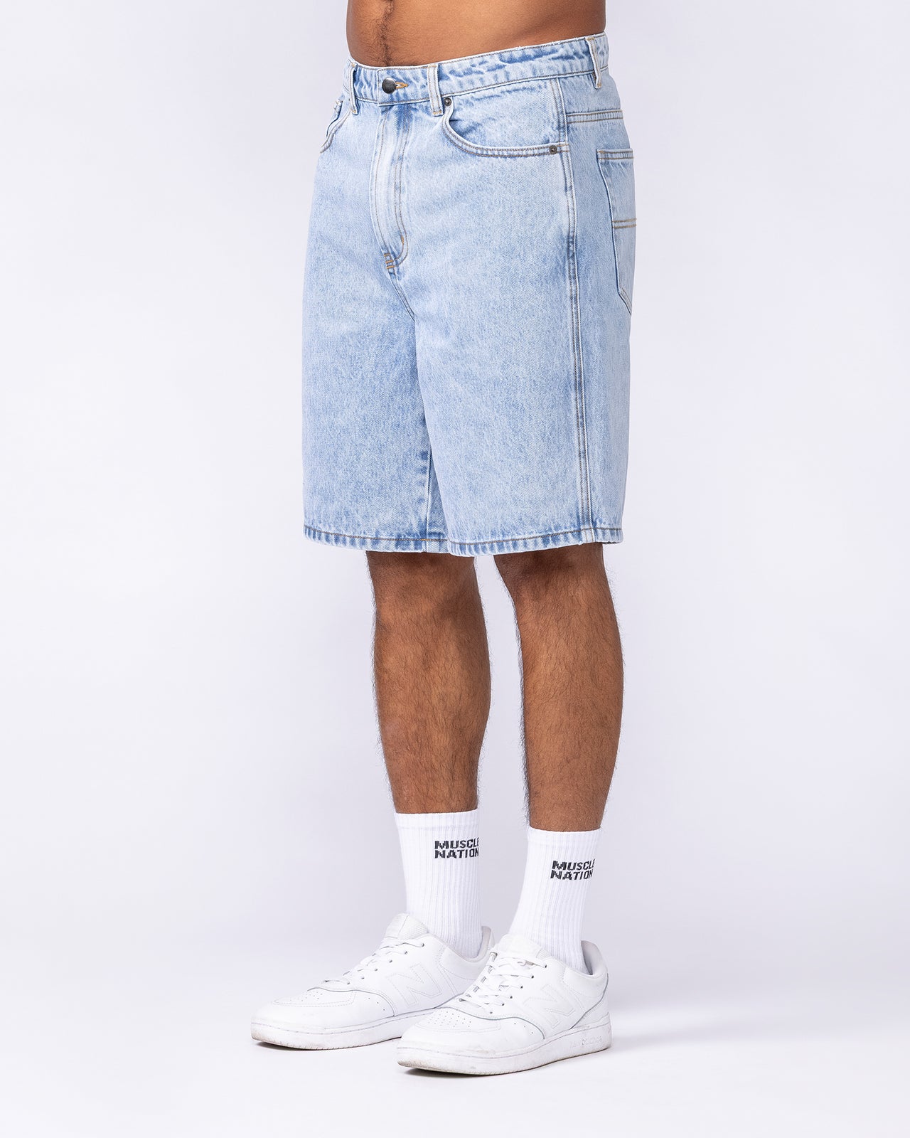 Street Denim Jorts - Washed Denim