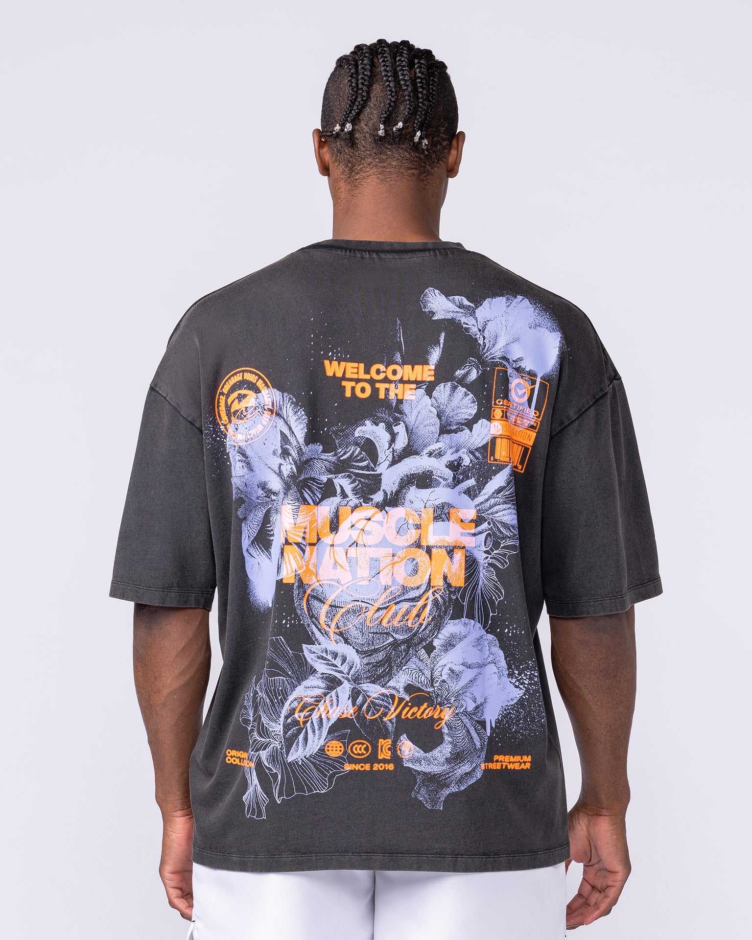 Mens Neon Iris Oversized Vintage Tee - Washed Black-T-Shirts-XS-1125188WSHBLK-XS-MNAPPRL47531-5-Muscle Nation