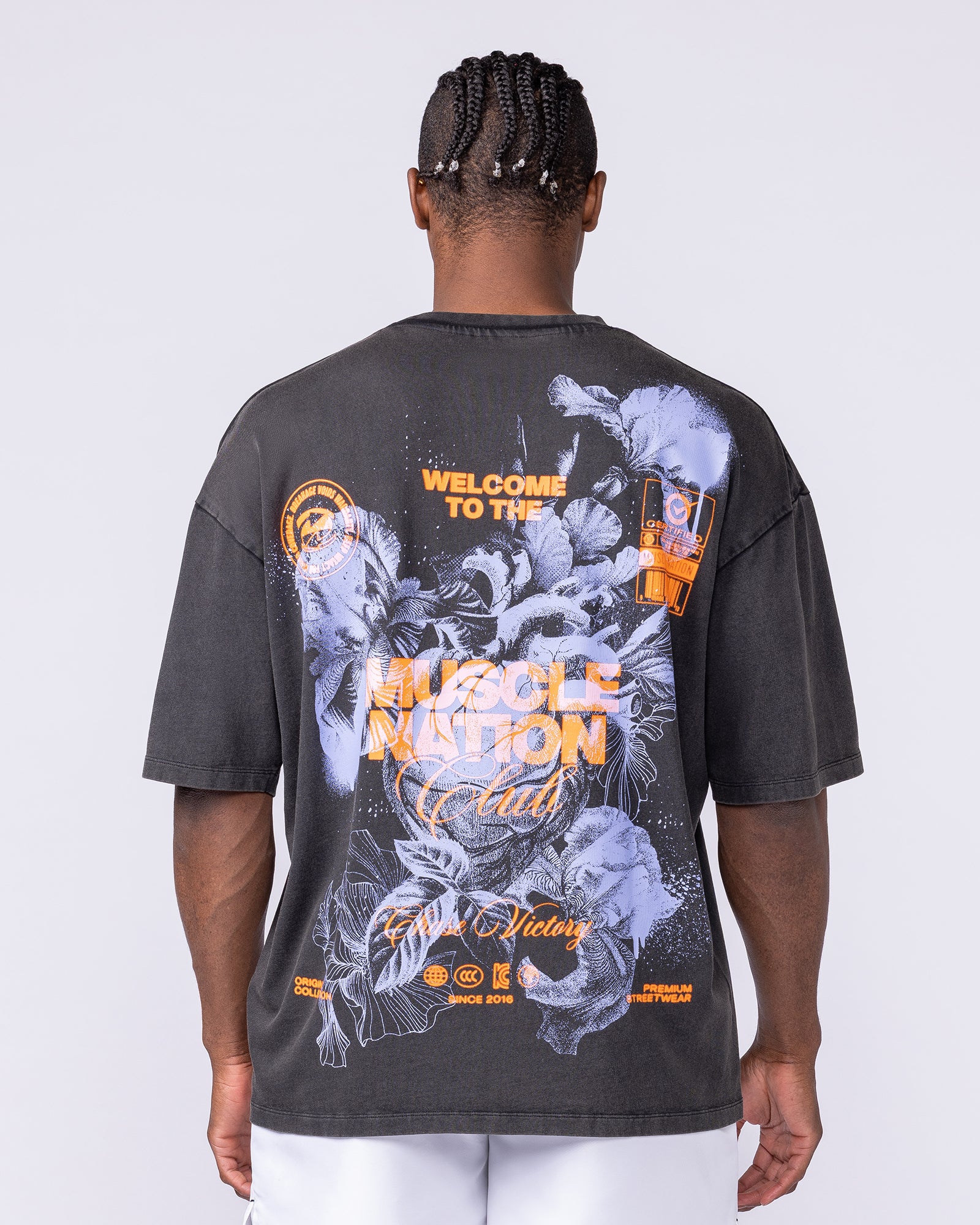 Mens Neon Iris Oversized Vintage Tee - Washed Black-T-Shirts-XS-1125188WSHBLK-XS-MNAPPRL47531-5-Muscle Nation