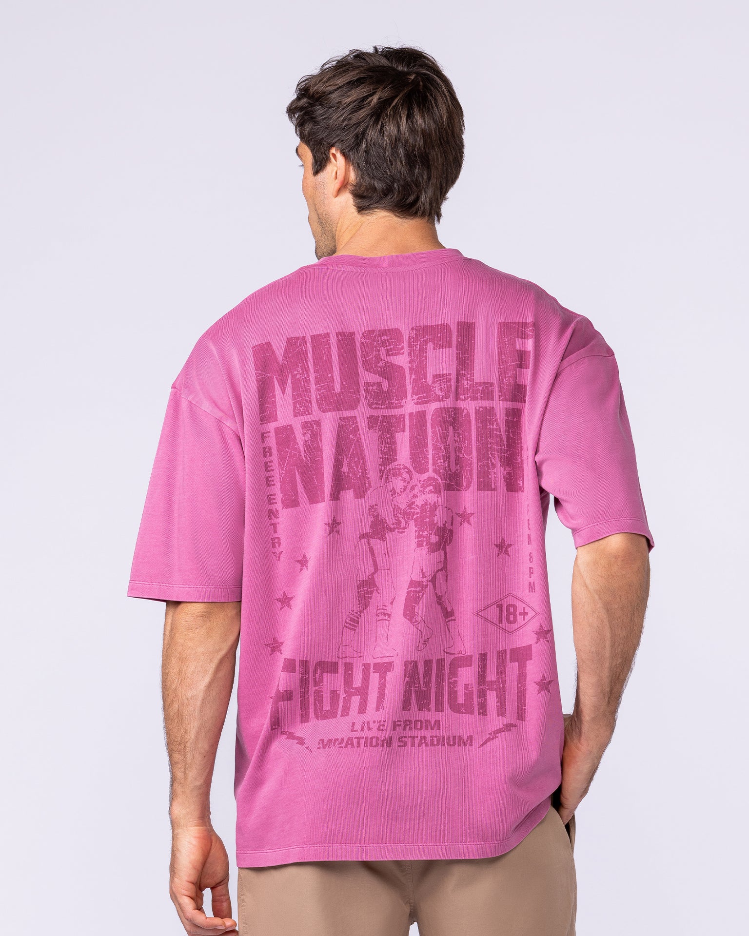 Ringside Oversized Vintage Tee - Washed Wild Rose-T-Shirts-XS-112571WWDRS-XS-MNAPPRL47539-2-Muscle Nation