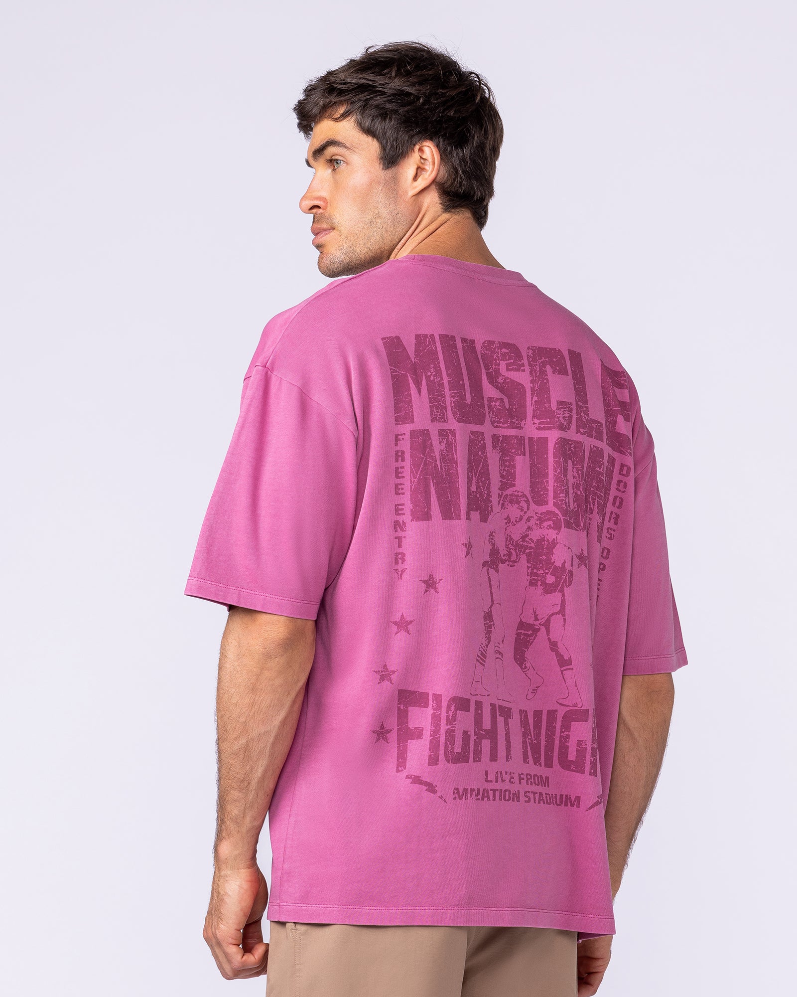 Ringside Oversized Vintage Tee - Washed Wild Rose-T-Shirts-XS-112571WWDRS-XS-MNAPPRL47539-5-Muscle Nation