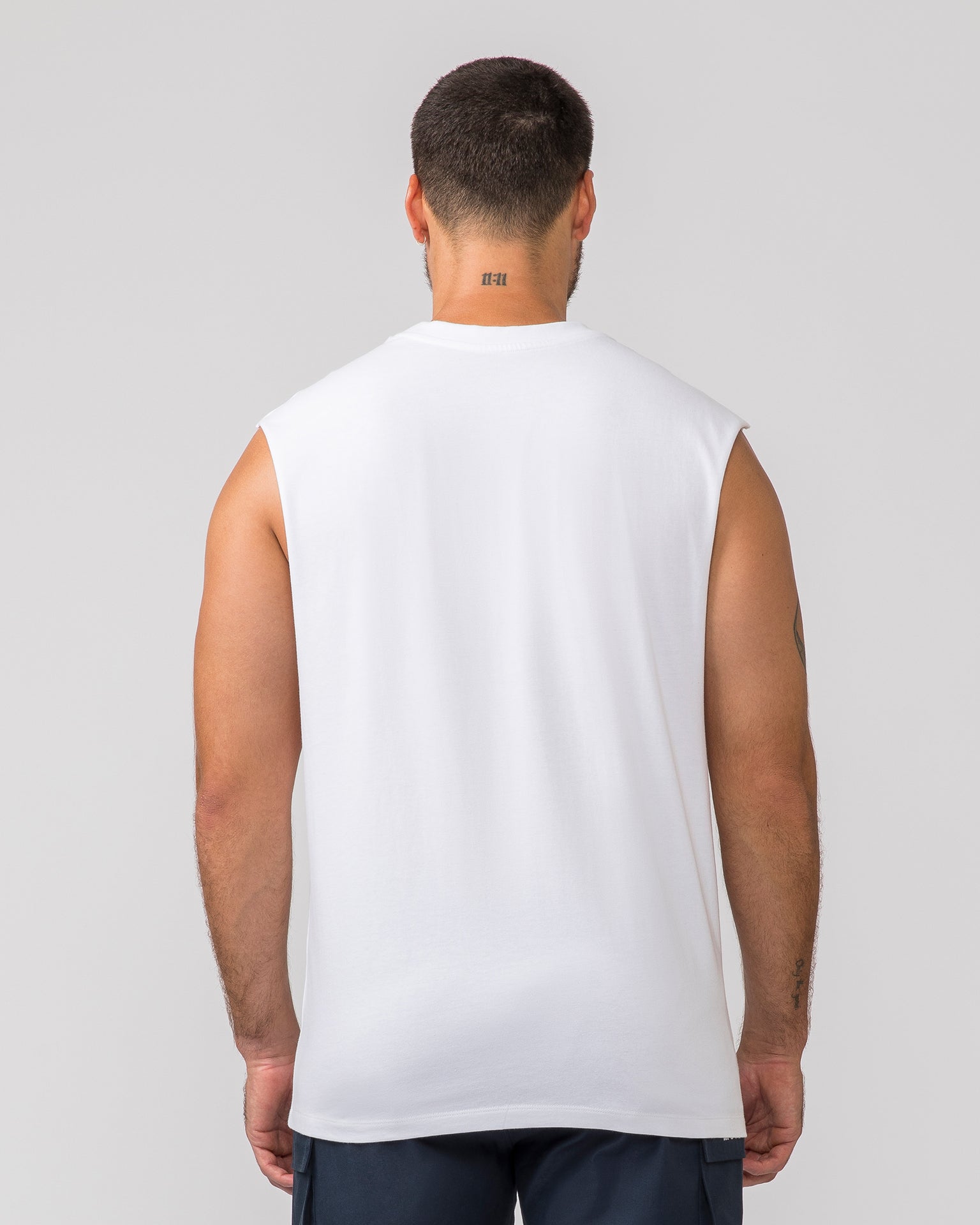 Varsity Muscle Tank - White-Singlets & Tanks-S-042426WHT-S-MNAPPRL31013-4-Muscle Nation