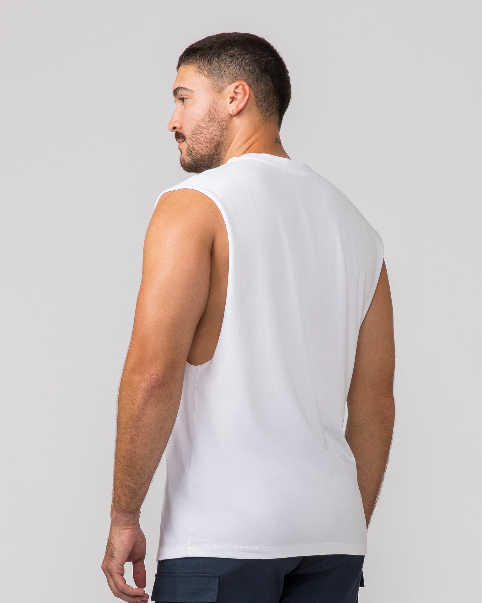 Varsity Muscle Tank - White-Singlets & Tanks-S-042426WHT-S-MNAPPRL31013-3-Muscle Nation