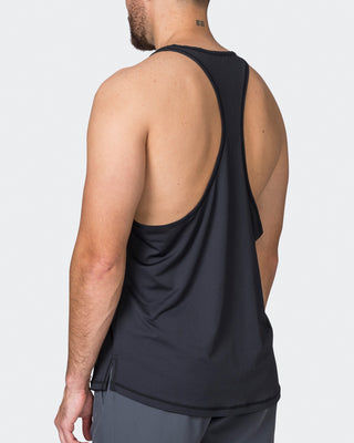 Mesh Y Back Singlet - Black-Singlets & Tanks-S-072344BLK-S-MNAPPRL25597-2-Muscle Nation