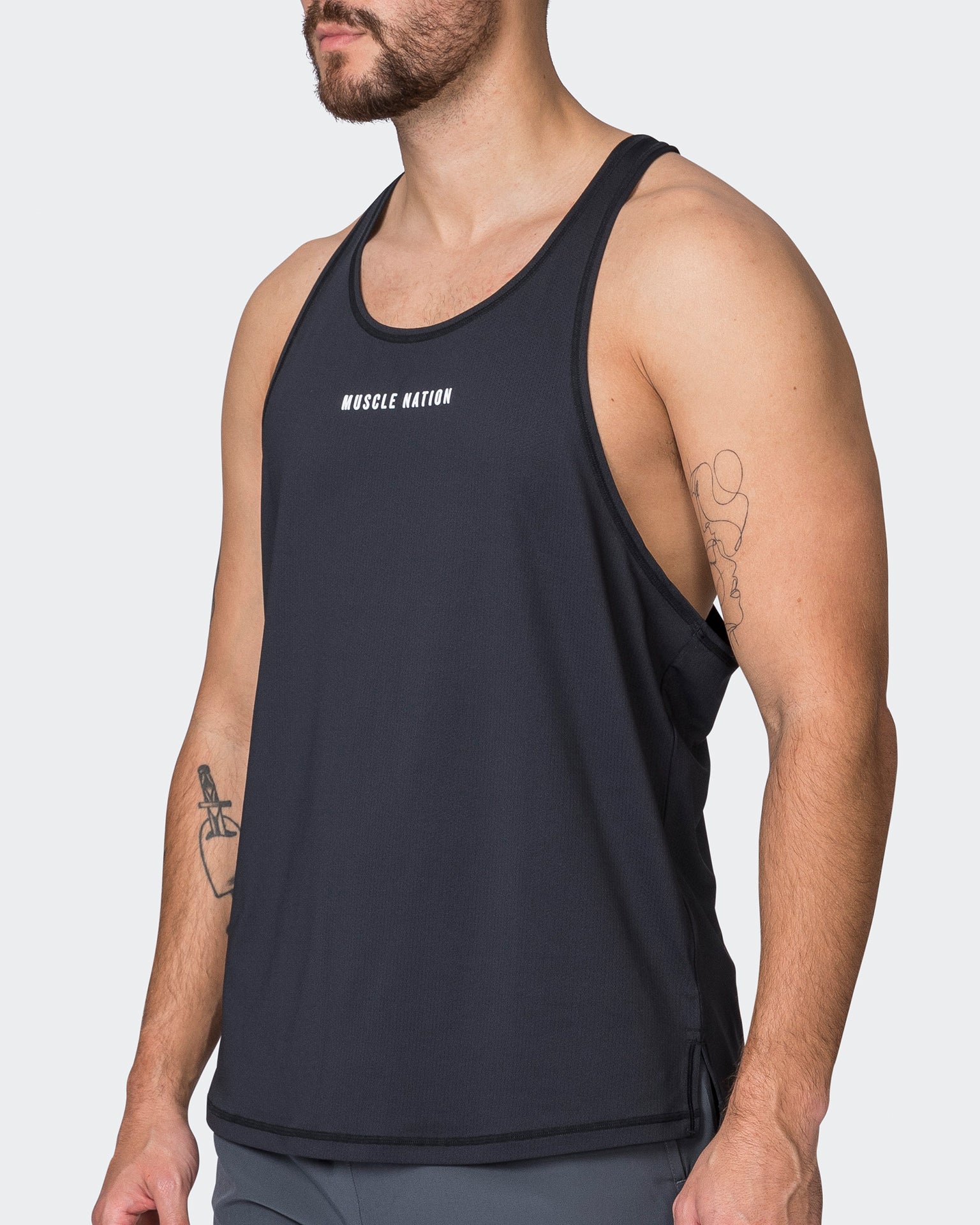 Mesh Y Back Singlet - Black-Singlets & Tanks-S-072344BLK-S-MNAPPRL25597-4-Muscle Nation