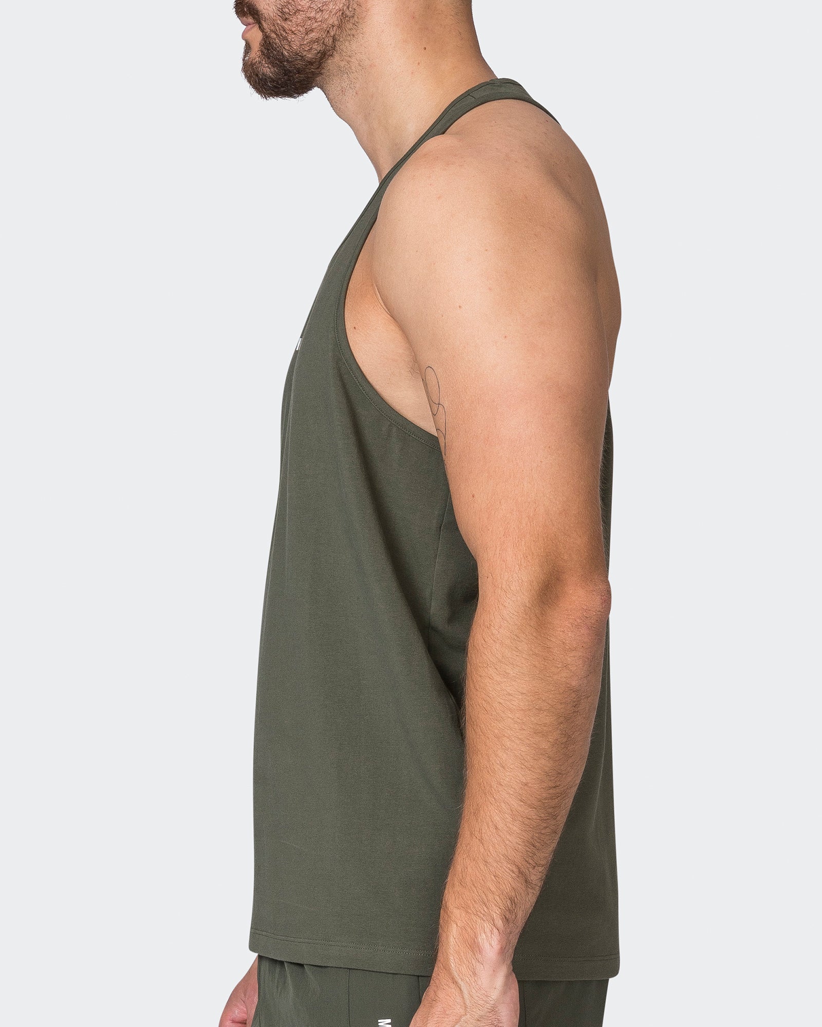 Infinite Y Back Singlet - Dark Khaki