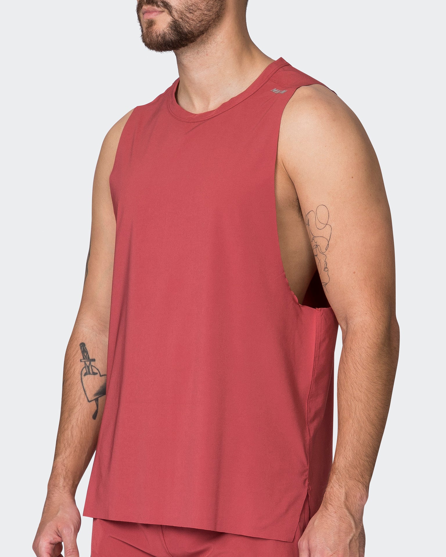 Replay Laser Cut Tank - Dusty Red-Singlets & Tanks-S-052329DTSYRD-S-MNAPPRL25086-3-Muscle Nation
