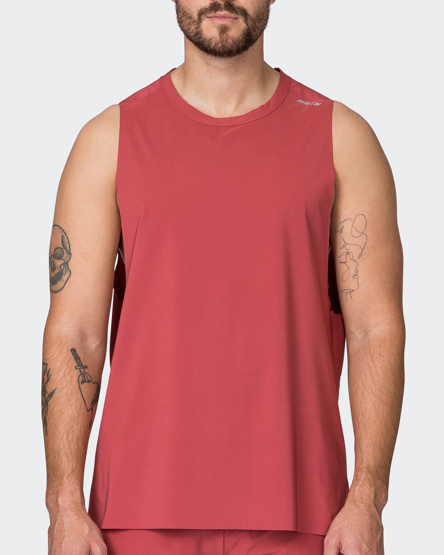 Replay Laser Cut Tank - Dusty Red-Singlets & Tanks-S-052329DTSYRD-S-MNAPPRL25086-2-Muscle Nation