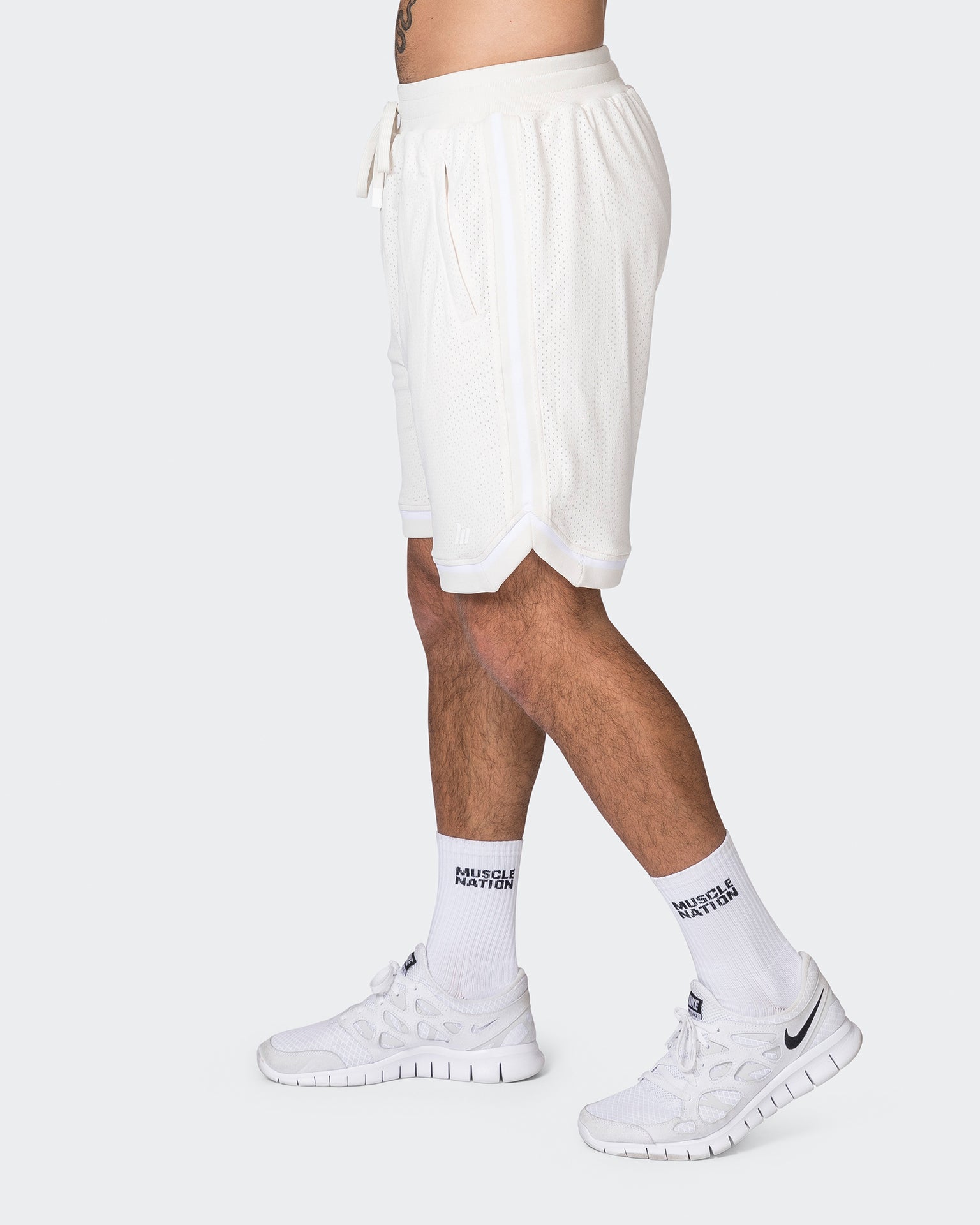 Mens 8" Basketball Shorts - Travertine-Shorts-S-072313TRAV-S-MNAPPRL25520-4-Muscle Nation