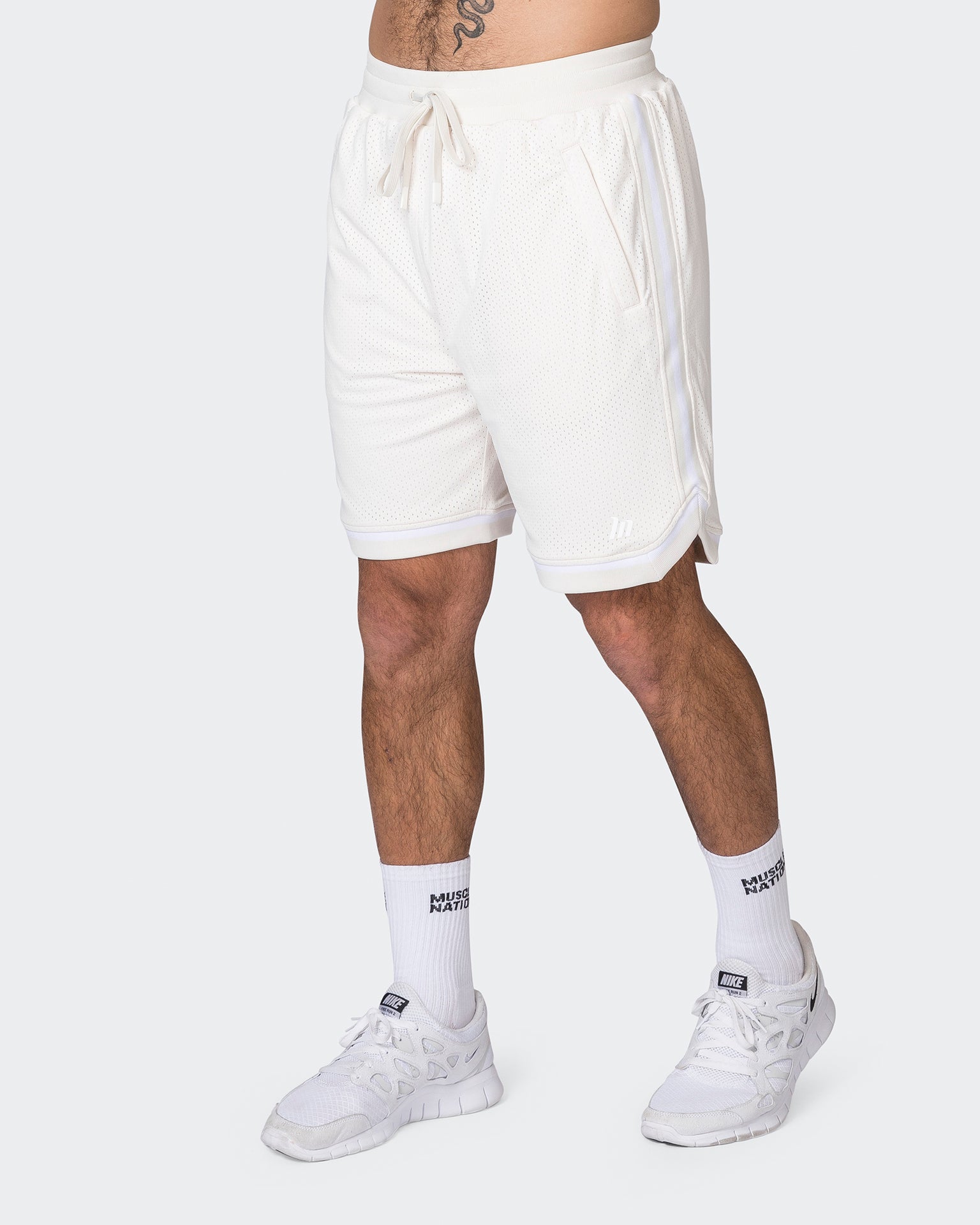 Mens 8" Basketball Shorts - Travertine-Shorts-S-072313TRAV-S-MNAPPRL25520-5-Muscle Nation