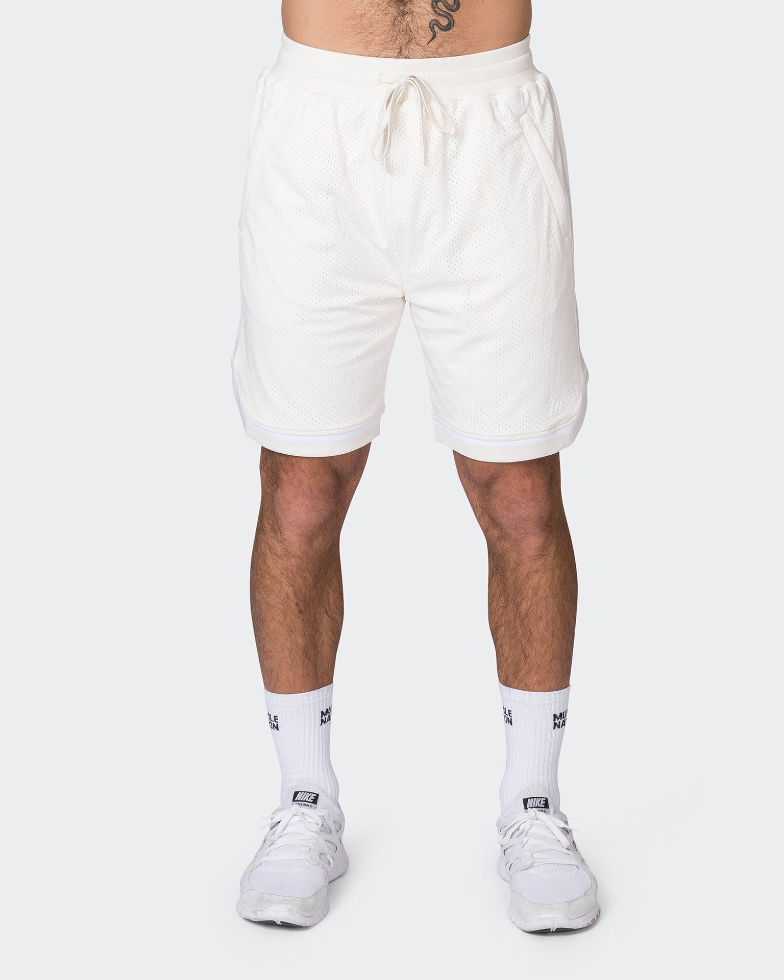 Mens 8" Basketball Shorts - Travertine-Shorts-S-072313TRAV-S-MNAPPRL25520-6-Muscle Nation