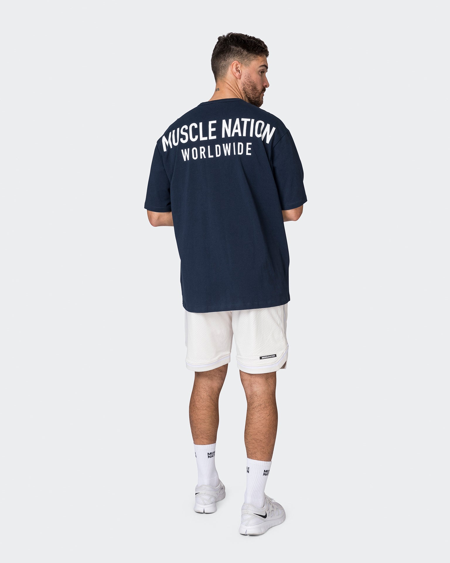 Mens 8" Basketball Shorts - Travertine-Shorts-S-072313TRAV-S-MNAPPRL25520-7-Muscle Nation