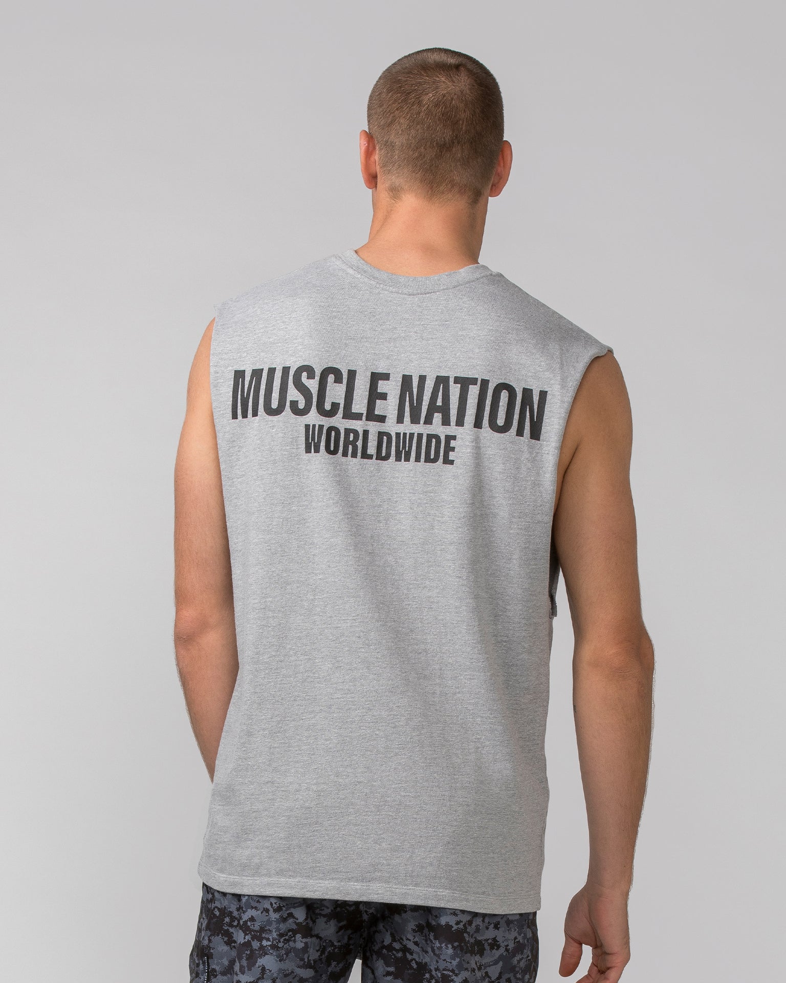 Worldwide Muscle Tank - Light Grey Marl-Singlets & Tanks-S-062402 LTGRYMRL-S-MNAPPRL31744-5-Muscle Nation