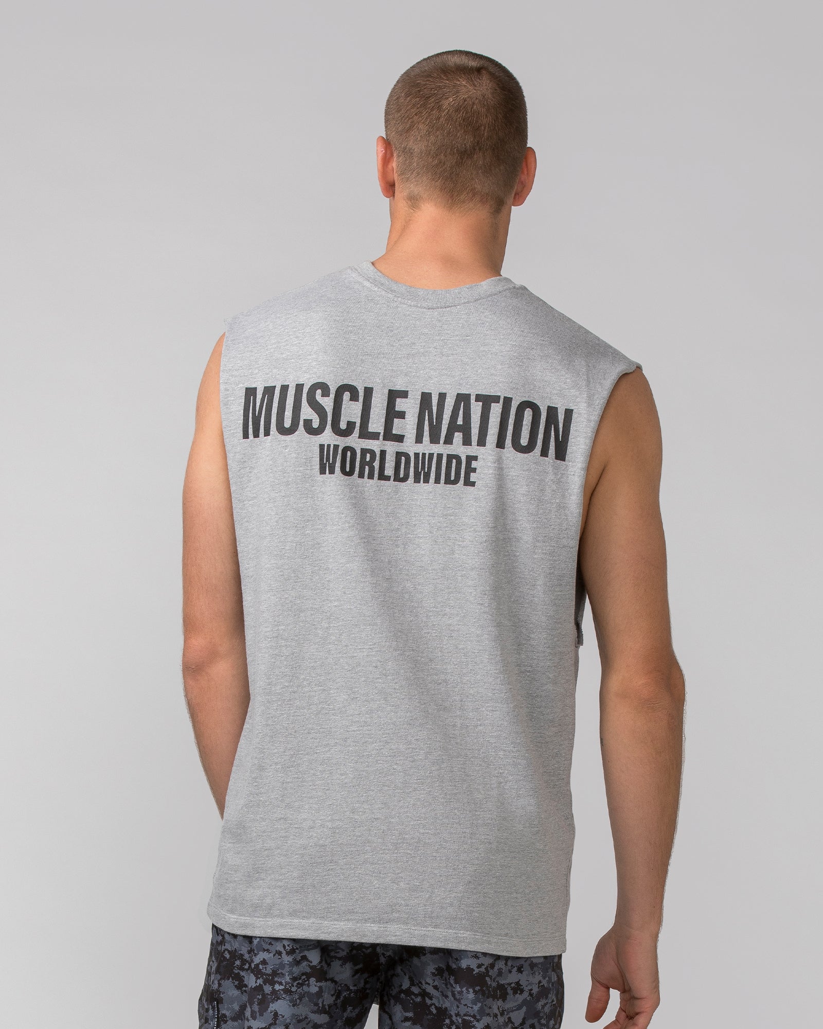 Worldwide Muscle Tank - Light Grey Marl