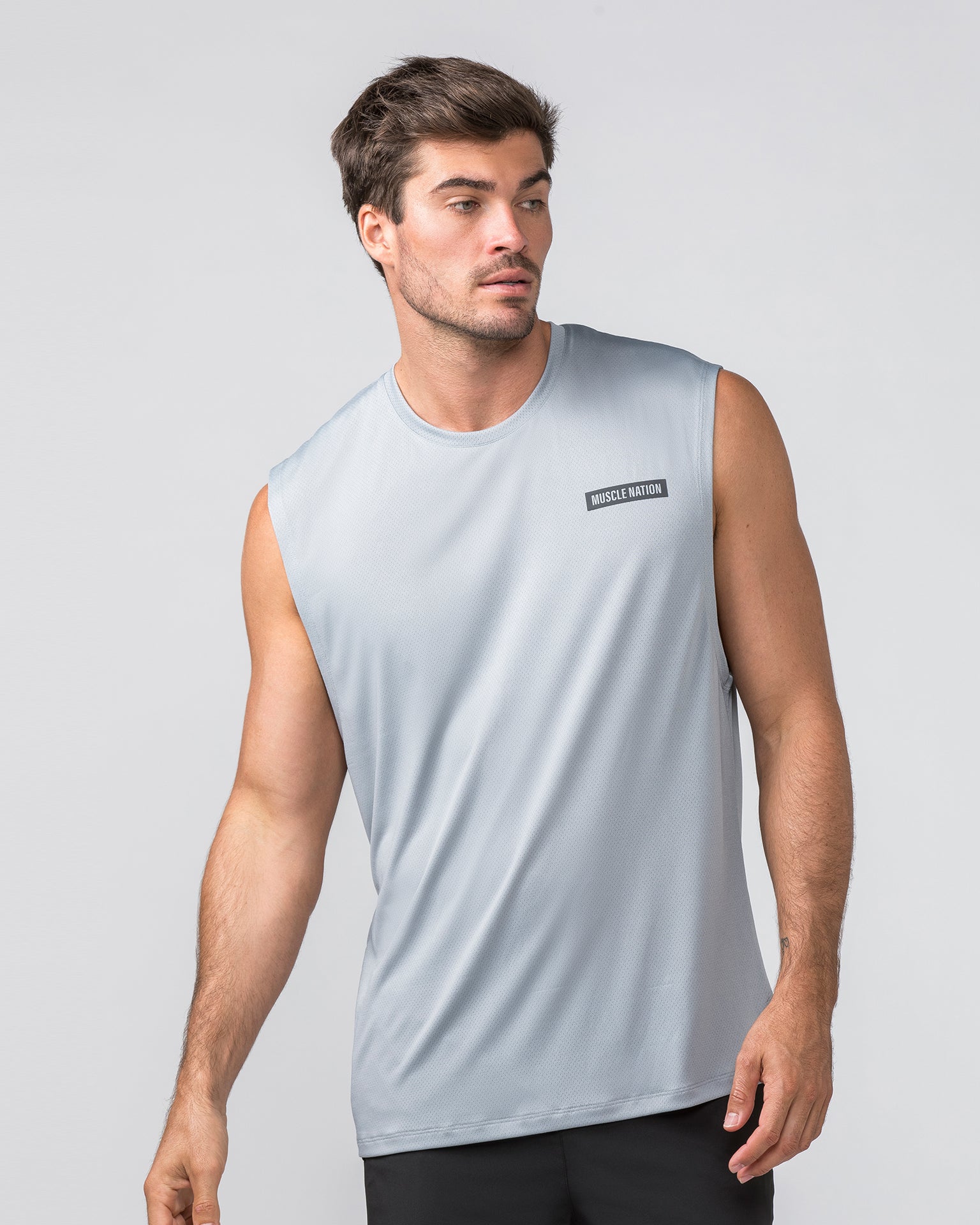 Relaxed Active Tank - Light Jet Grey-Singlets & Tanks-S-022438LJETGR-S-MNAPPRL29754-5-Muscle Nation