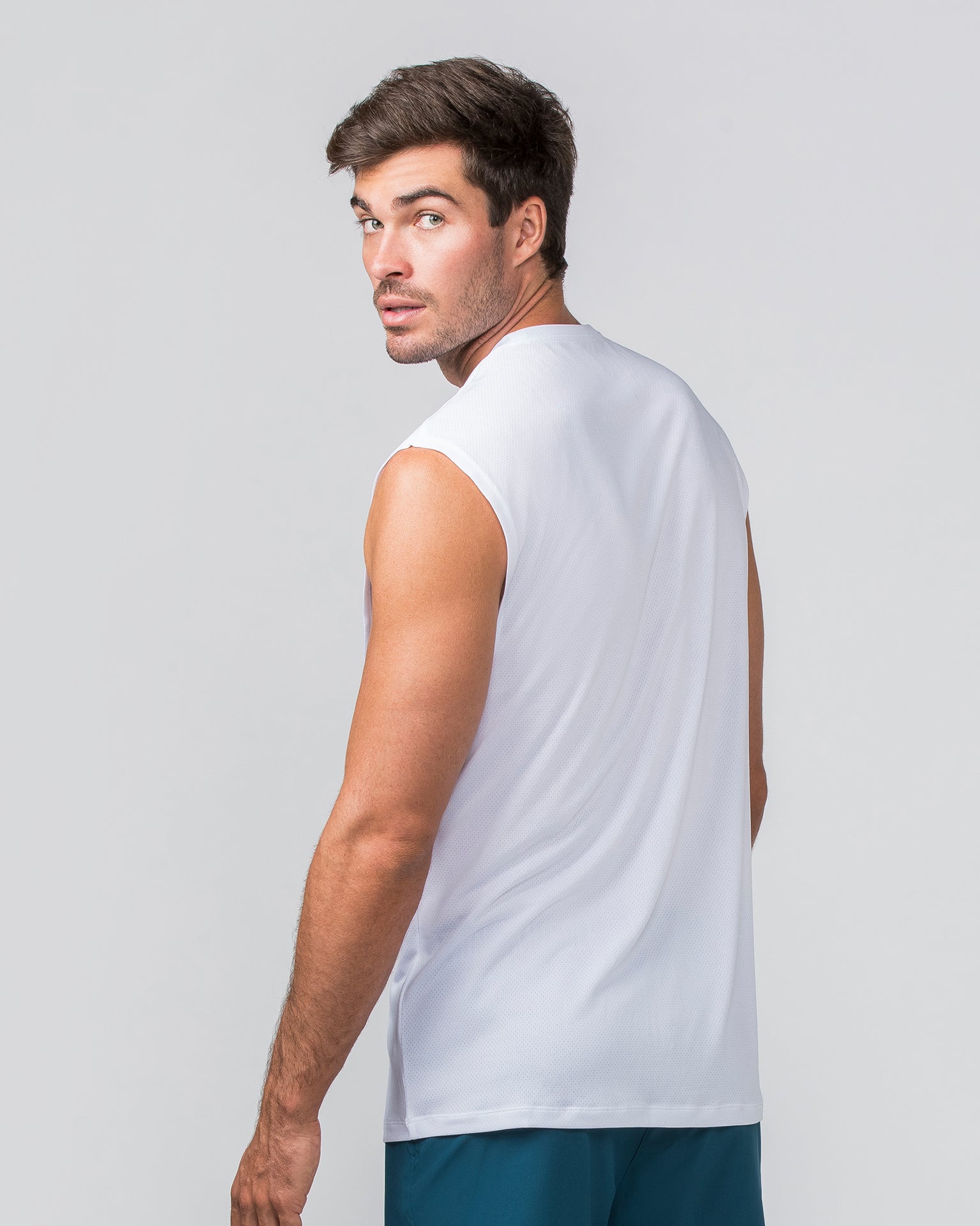 Relaxed Active Tank - White-Singlets & Tanks-S-022438WHT-S-MNAPPRL29747-3-Muscle Nation