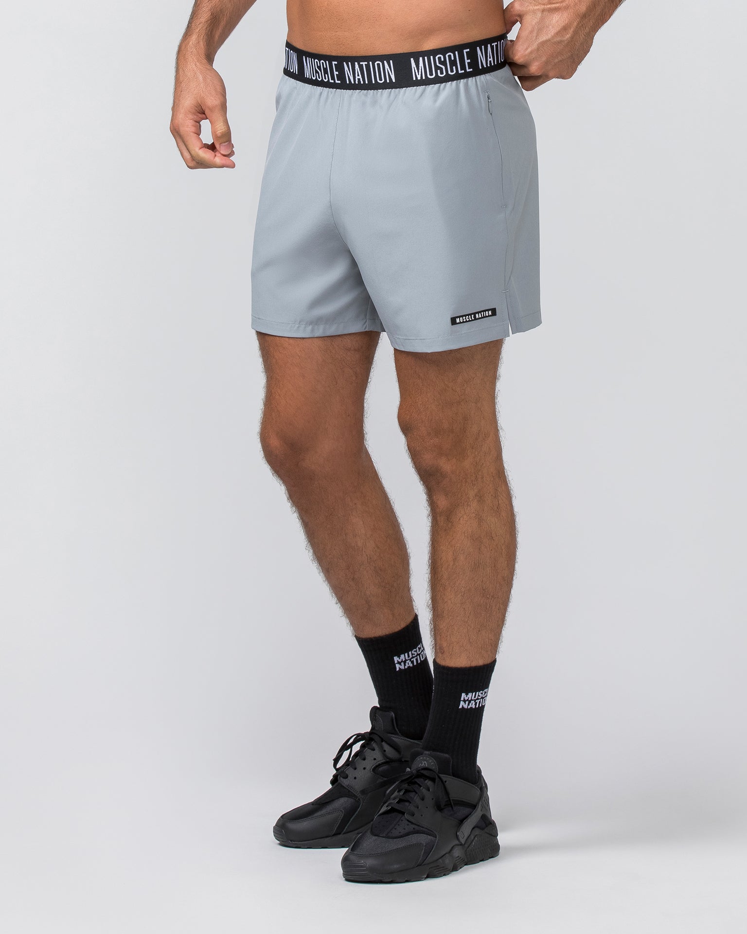 Level Up Training 4" Shorts - Jet Grey-Shorts-S-112364JETGRY-S-MNAPPRL30125-1-Muscle Nation