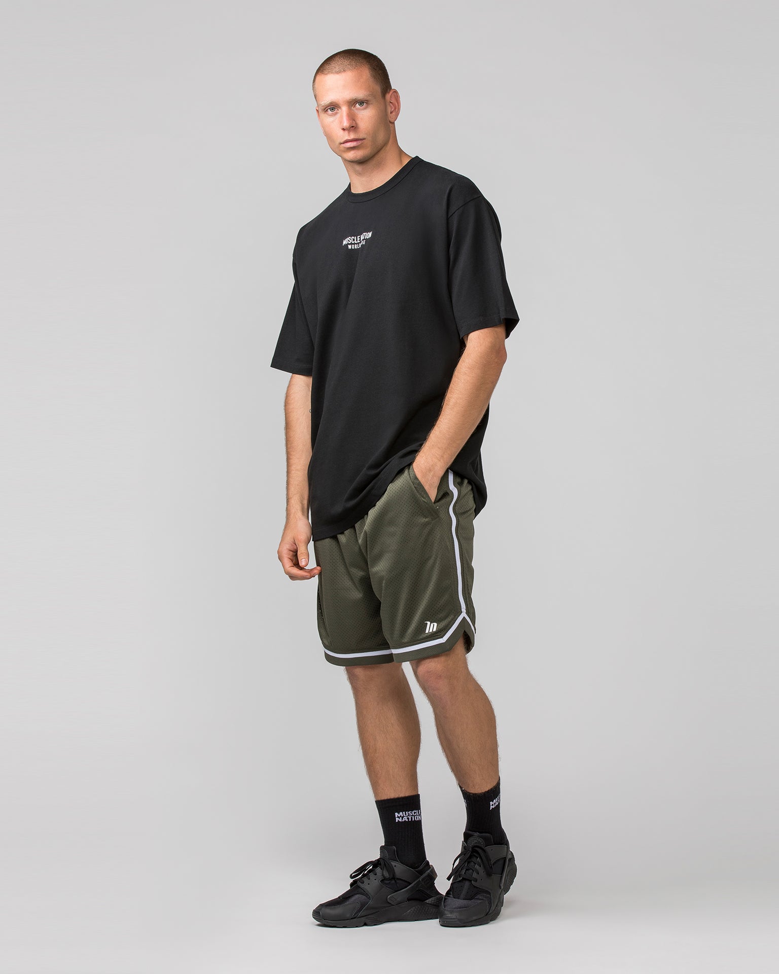 Mens 8" Basketball Shorts - Dark Khaki-Shorts-S-042366DKHAKI-S-MNAPPRL22424-6-Muscle Nation