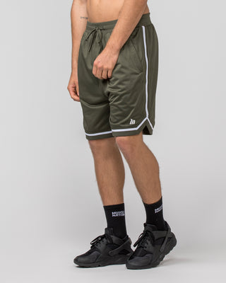 Mens 8" Basketball Shorts - Dark Khaki-Shorts-S-042366DKHAKI-S-MNAPPRL22424-1-Muscle Nation
