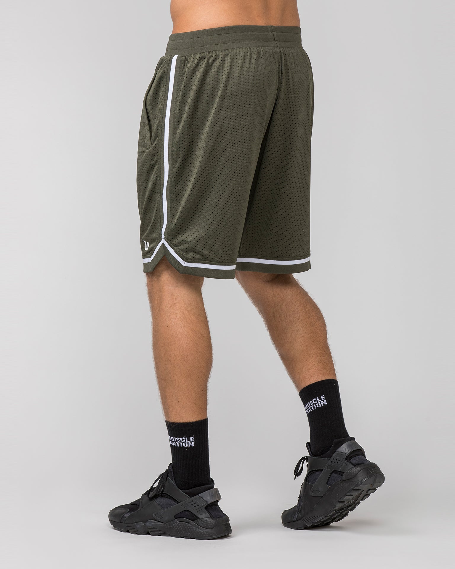 Mens 8" Basketball Shorts - Dark Khaki-Shorts-S-042366DKHAKI-S-MNAPPRL22424-4-Muscle Nation