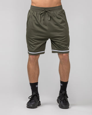 Mens 8" Basketball Shorts - Dark Khaki-Shorts-S-042366DKHAKI-S-MNAPPRL22424-2-Muscle Nation