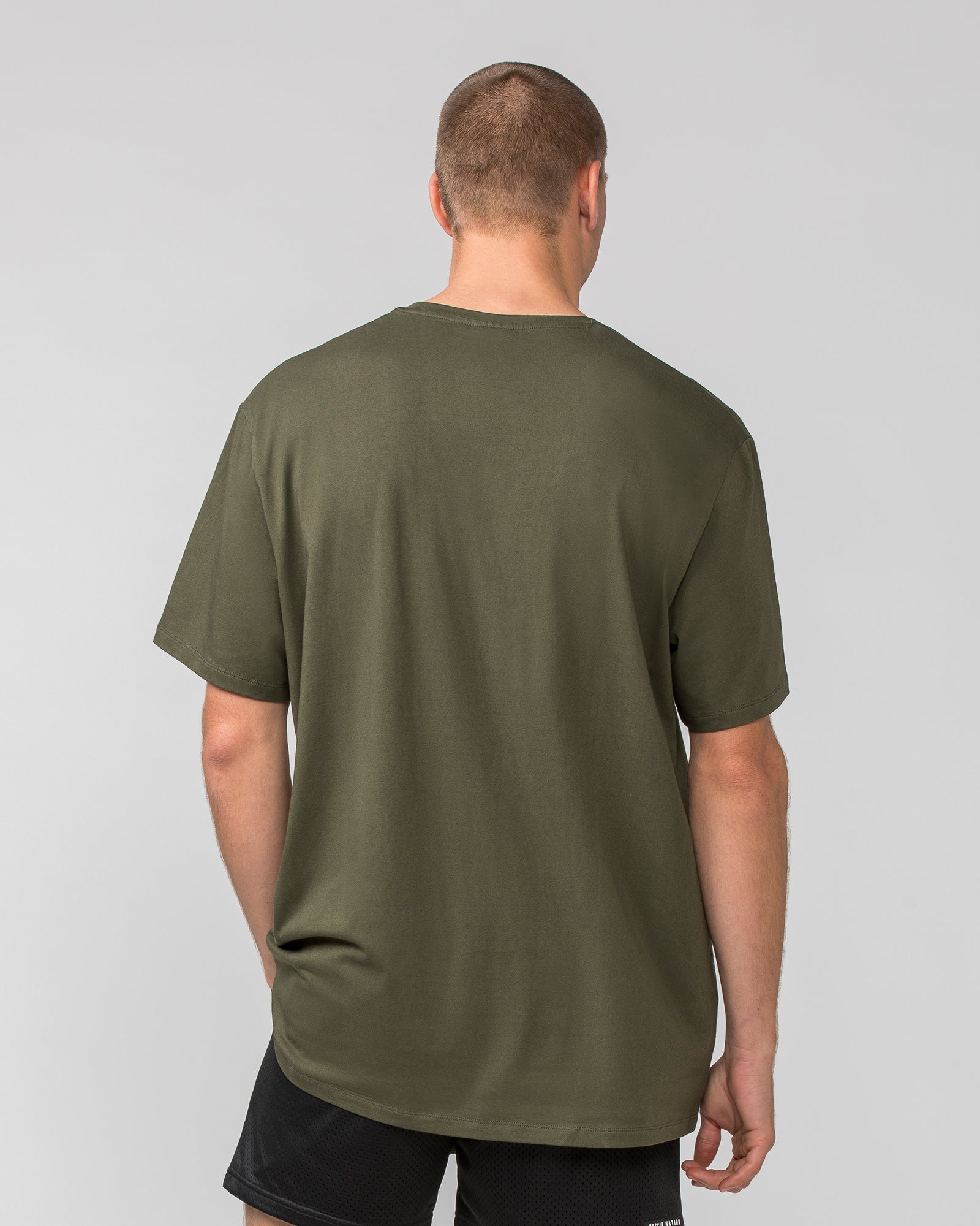 Oversized Tonal Tee - Dark Khaki