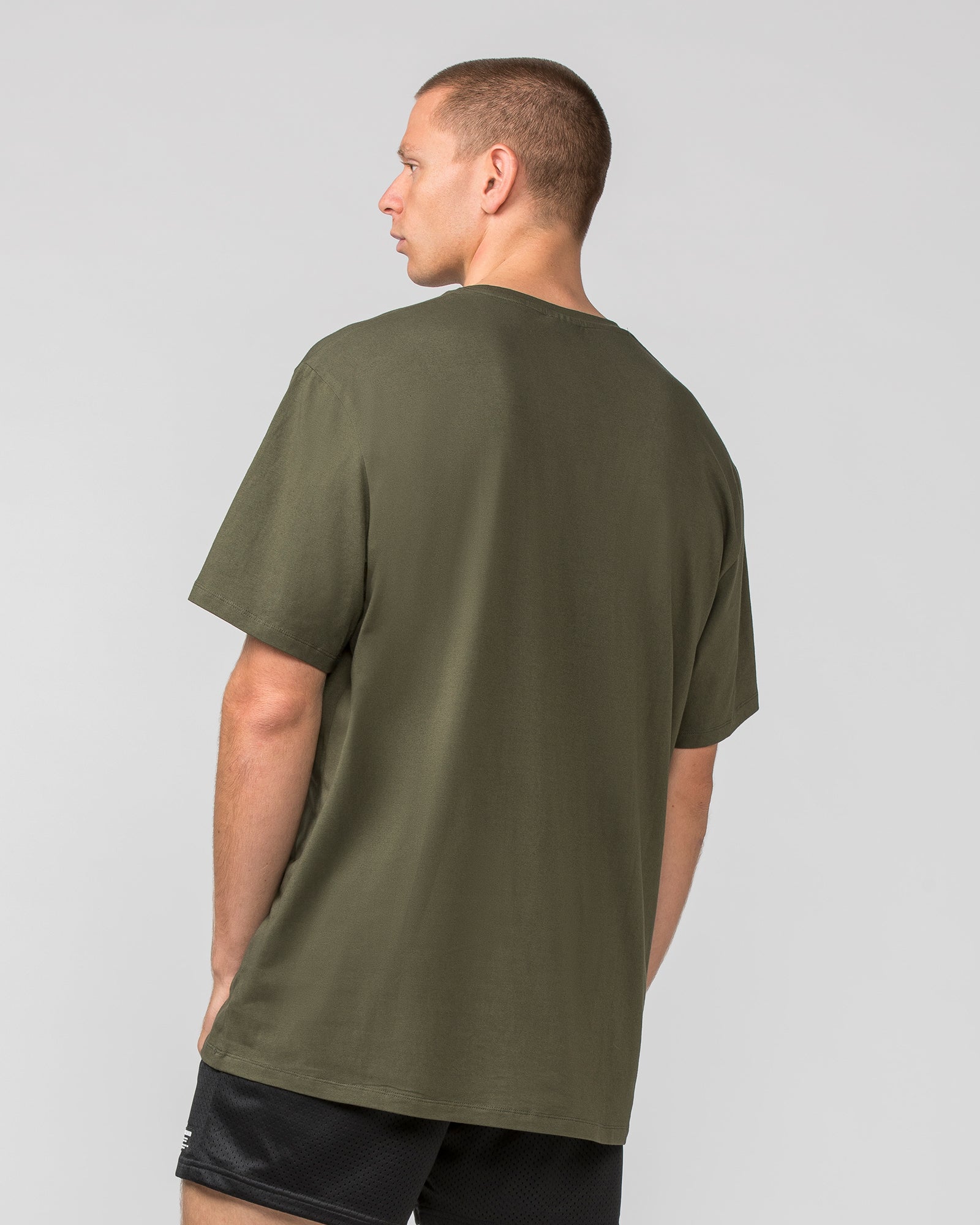 Oversized Tonal Tee - Dark Khaki