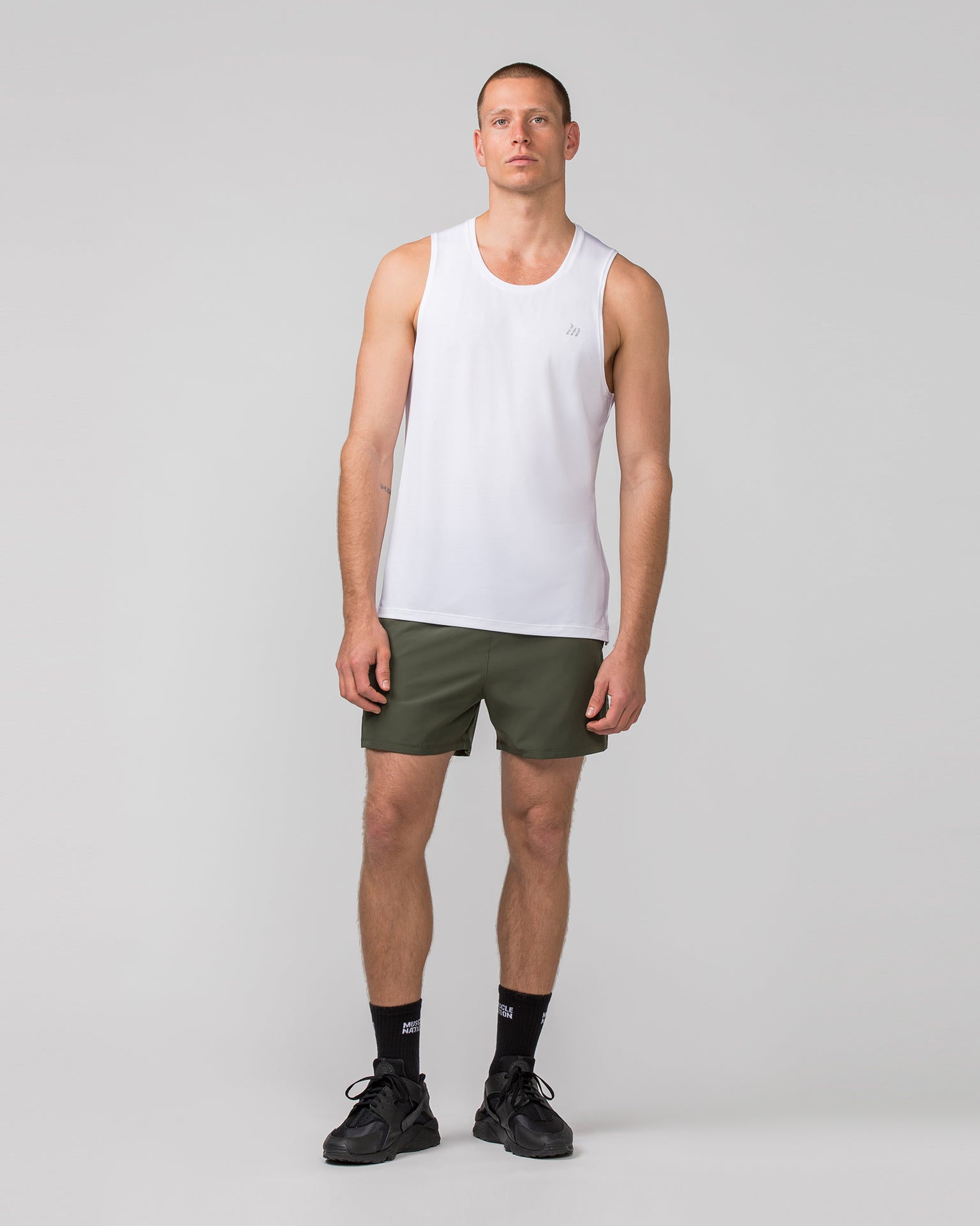 MN Active Running Tank - White-Singlets & Tanks-S-022485WHT-S-MNAPPRL30246-5-Muscle Nation