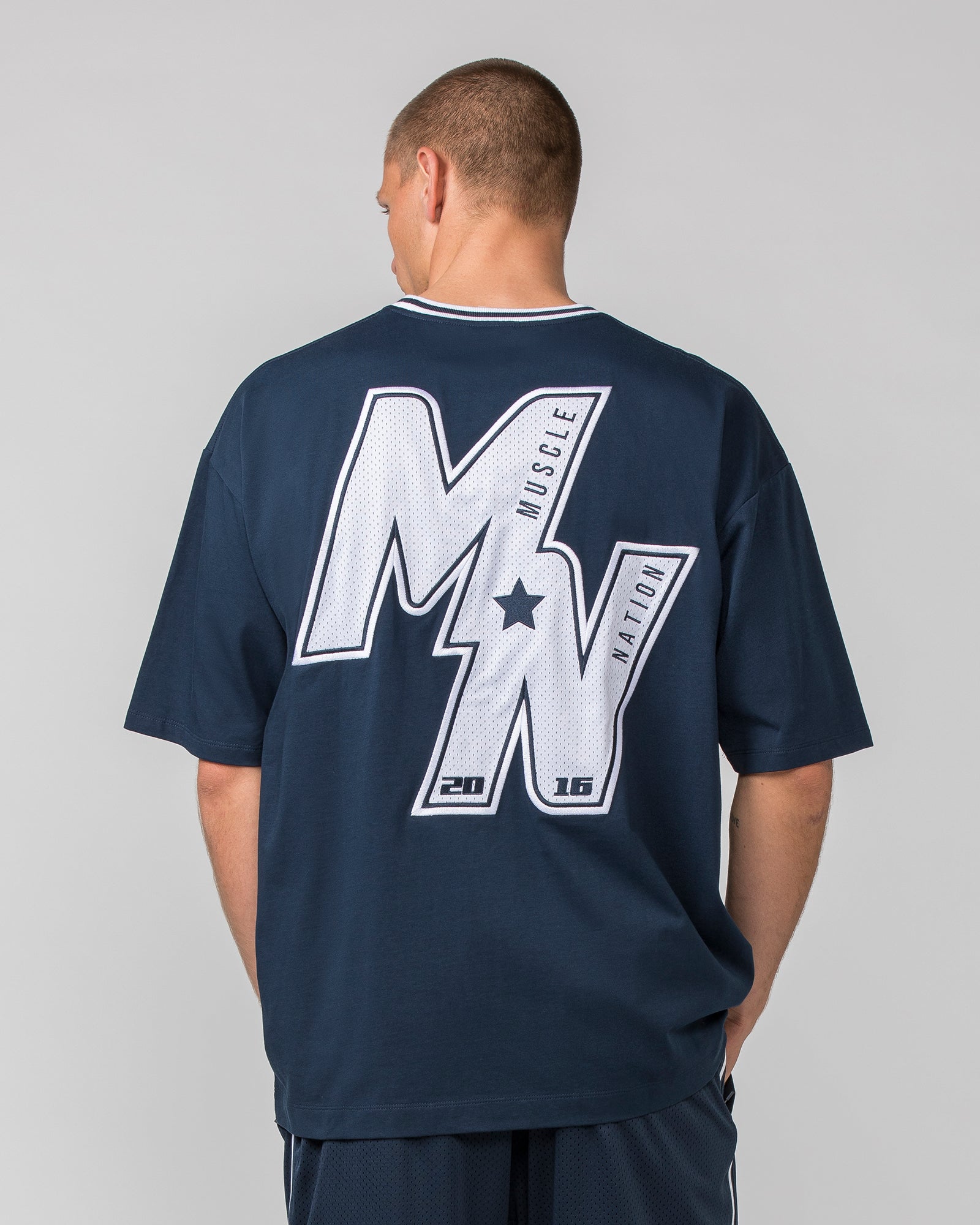 Throwback Oversized Tee - Navy