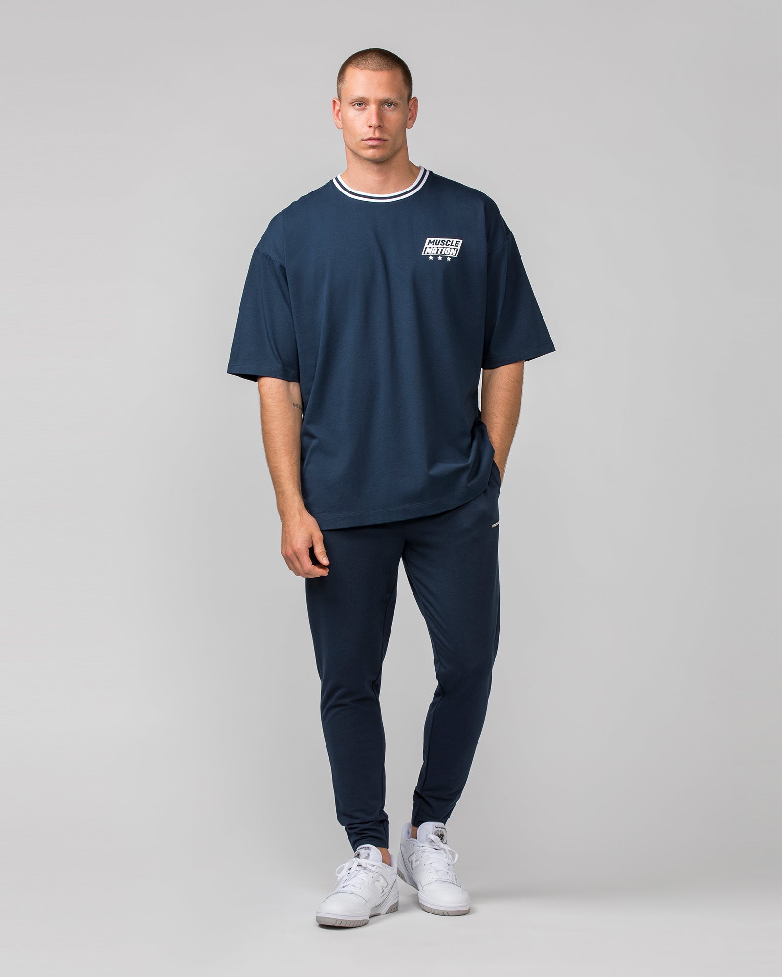 Throwback Oversized Tee - Navy