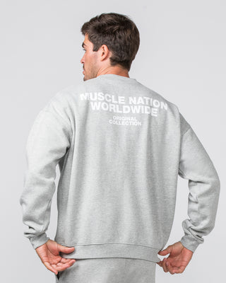 Worldwide Crew Pullover - Grey Marl-Jumpers & Hoodies-XS-022442GRYMRL-XS-MNAPPRL30618-1-Muscle Nation