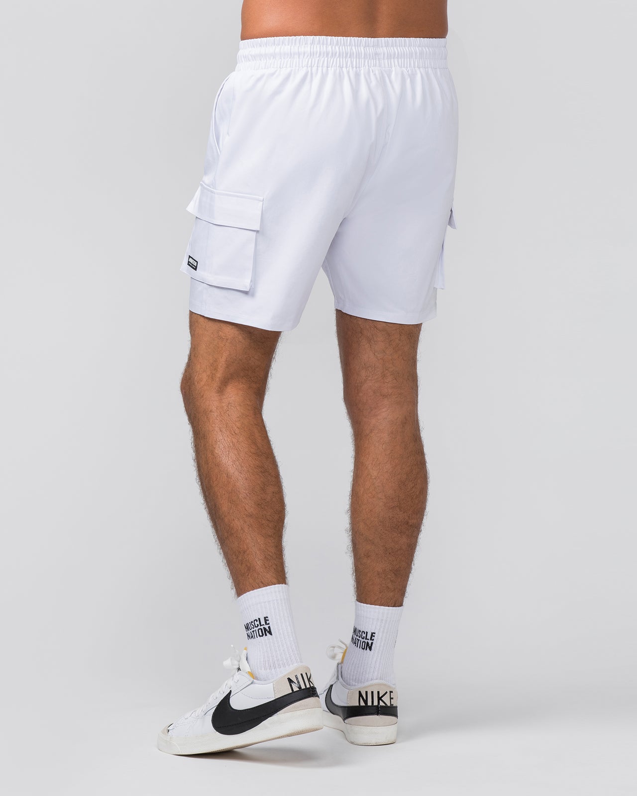 Daily Cargo 5" Shorts - White-Shorts-S-042346WHT-S-MNAPPRL30903-3-Muscle Nation