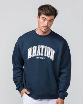 Varsity Crew Pullover - Navy