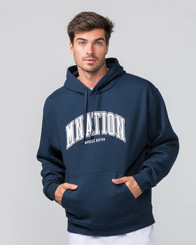 Varsity Oversized Hoodie - Navy