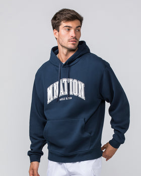 Varsity Oversized Hoodie - Navy