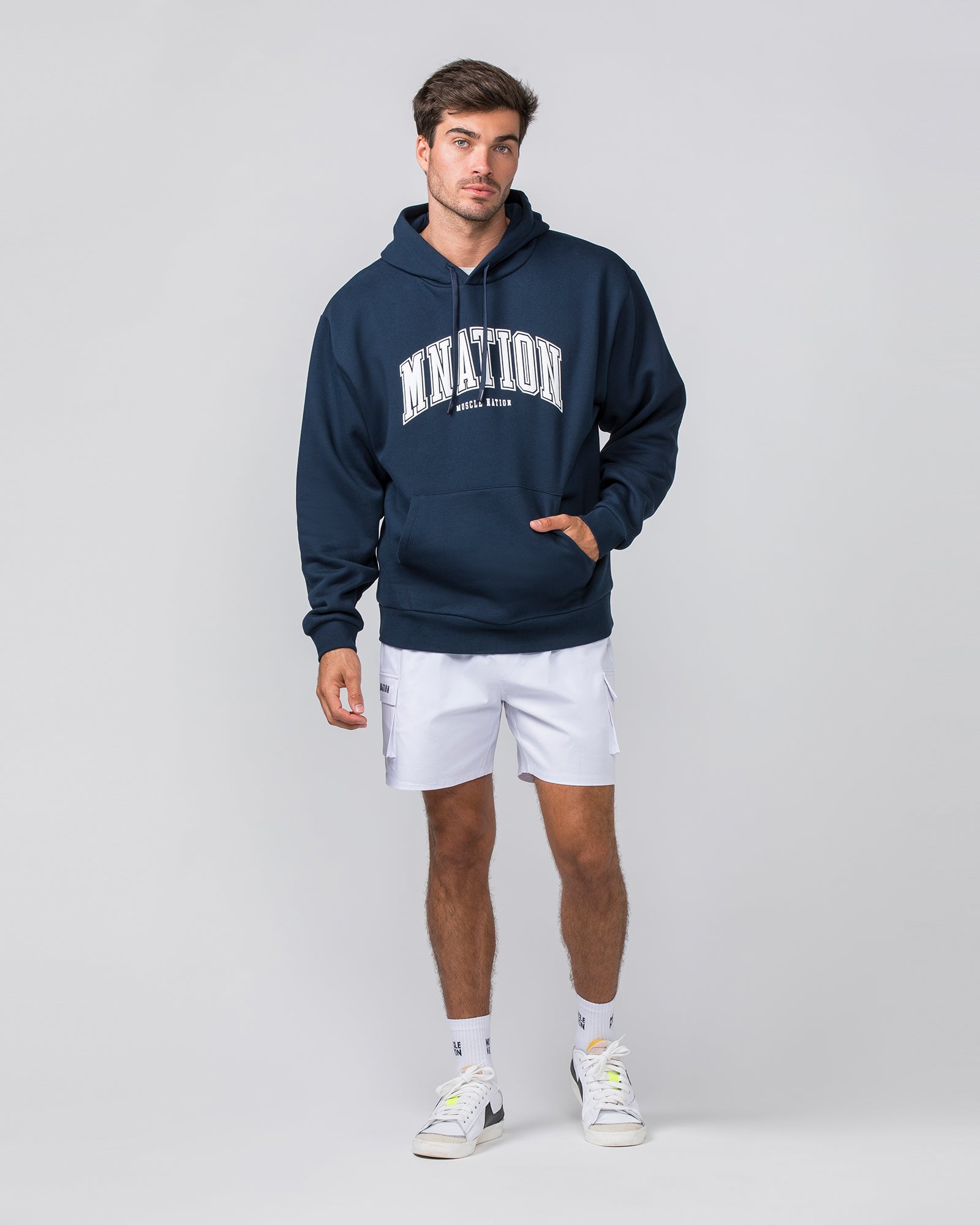 Varsity Oversized Hoodie - Navy