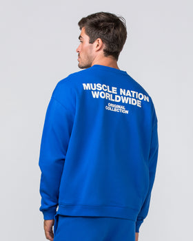 Worldwide Crew Pullover - Bondi Blue-Jumpers & Hoodies-XS-022442BONDIBLU-XS-MNAPPRL30626-5-Muscle Nation